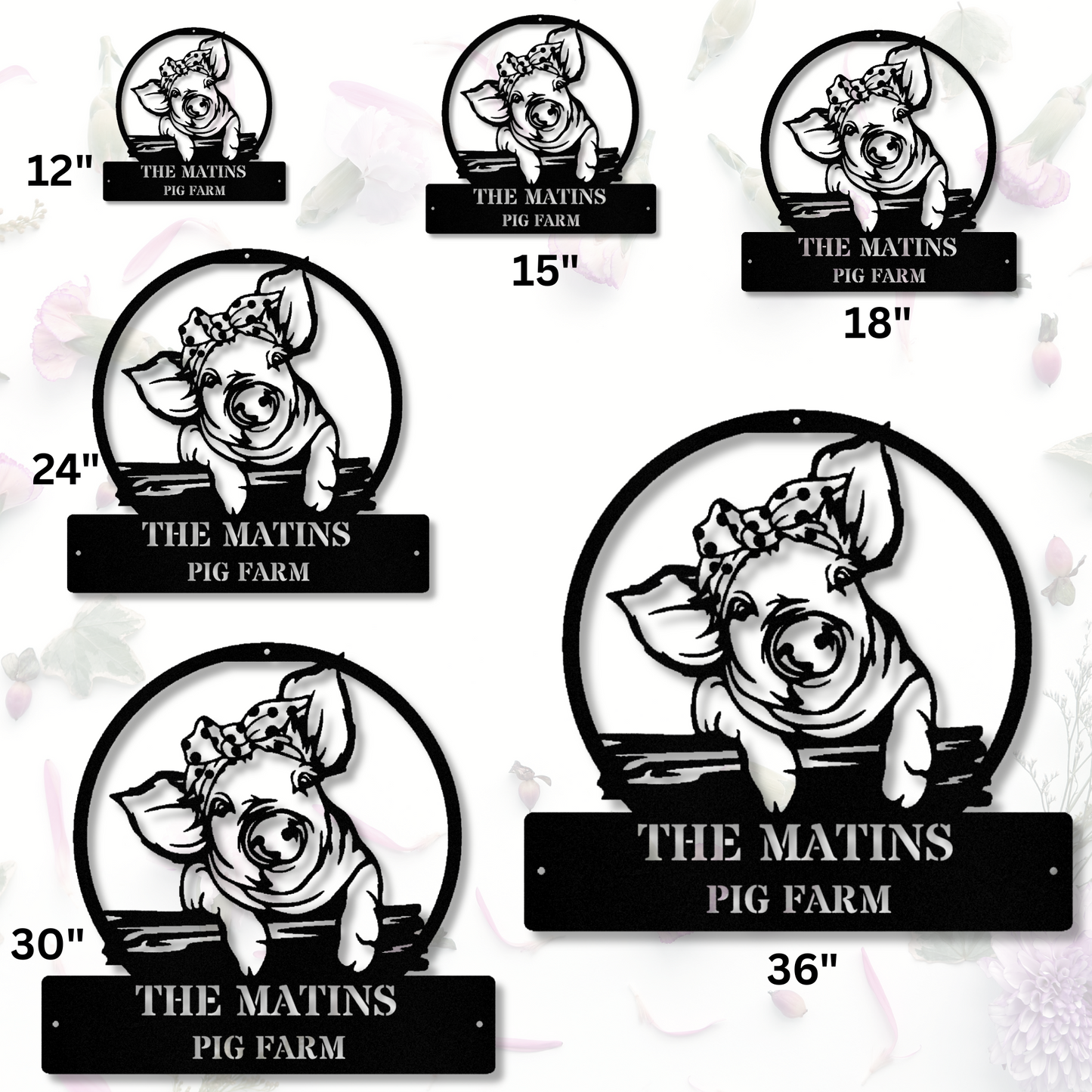 Custom Pig Metal Wall Sign, Pig Farm, Pig Wall Art, Farmhouse Decor, Rustic Metal Pig Decoration, Personalized Pig Gift, Metal Animal Sign