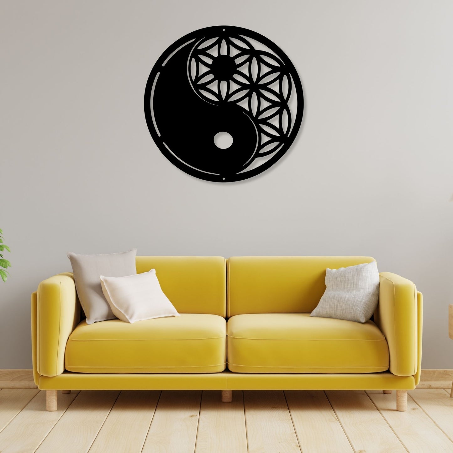 Metal Yin Yang Wall Art, Outdoor Metal Tree Sign, Zen Garden Decor, Patio Wall Hanging, Weatherproof Metal Art, Housewarming Gift Idea