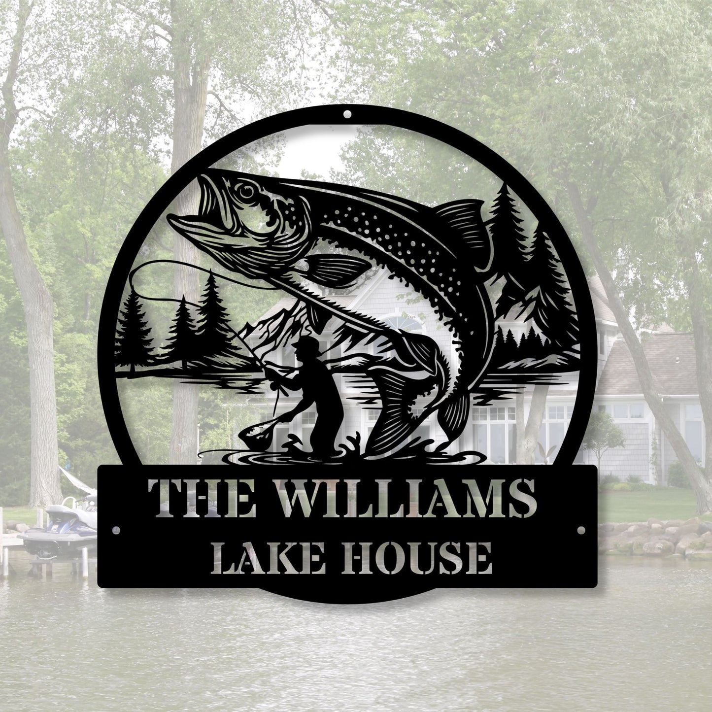 Personalized Lake House Metal Sign, Custom Lake Sign, Lake House Decor, Lakeside Gift, Lake Life Sign, Outdoor Metal Wall Art
