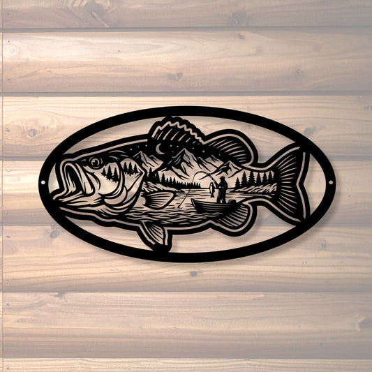 Fishing Cabin Decor, Metal Lake Sign, Lake House Wall Decor, Fisherman Gift, Rustic Outdoor Art, Personalized River House Metal Decor