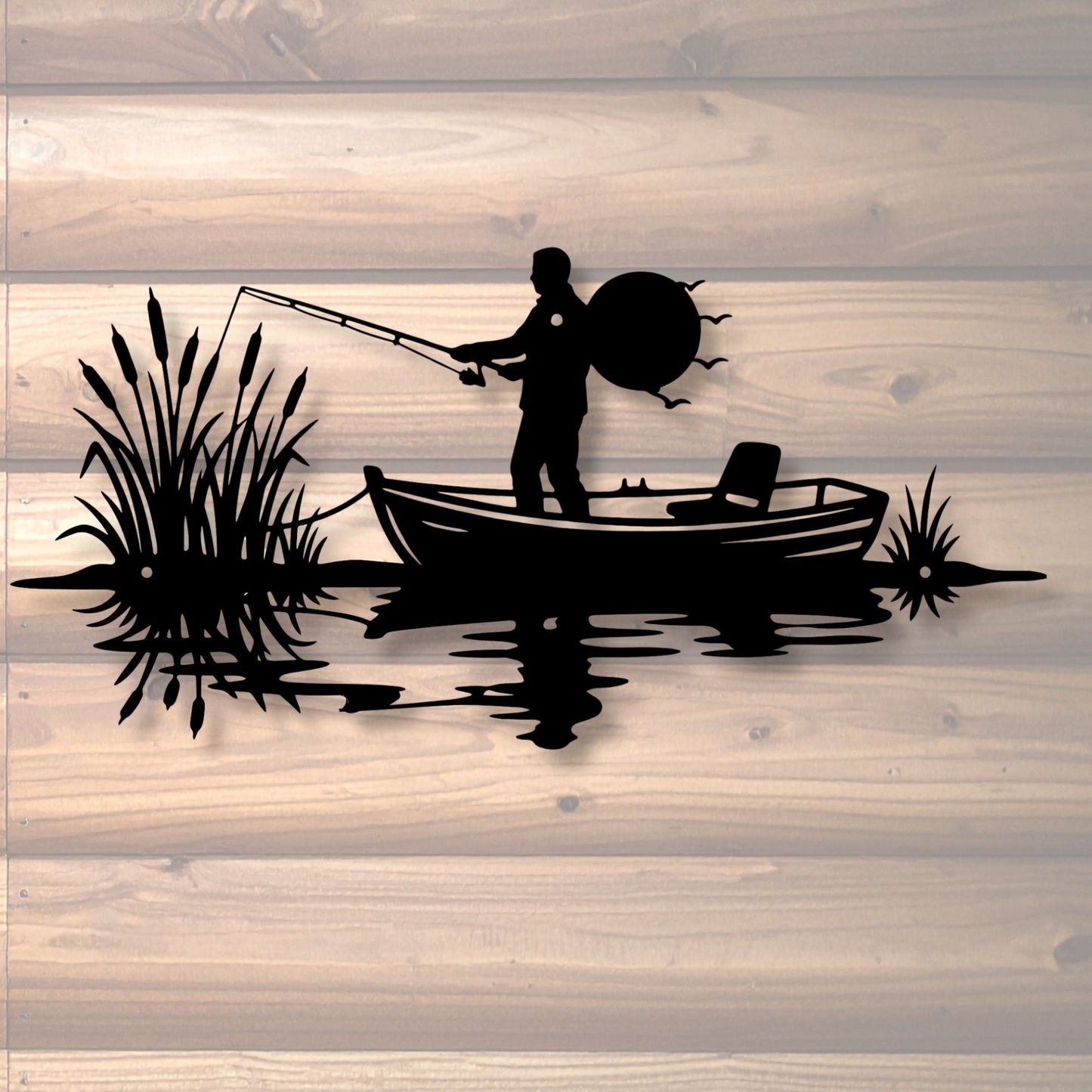 Fishing Metal Sign Gift for Dad, Fisherman Wall Decor, Fishing Gift, Man Cave Decor, Father's Day Gift, Rustic Lake House Sign