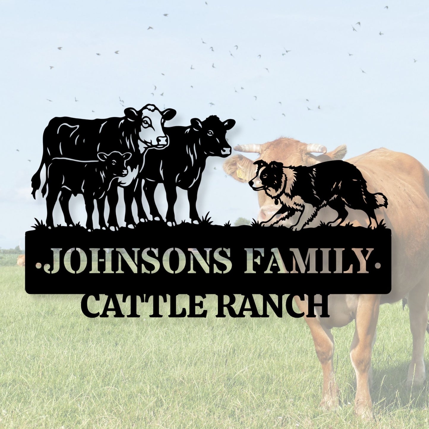 Custom Metal Ranch Sign, Personalized Cattle Farm Decor, Metal Brand Sign, Outdoor Sign for Ranch Gate, Bull Metal Wall Art, Country Home Decor