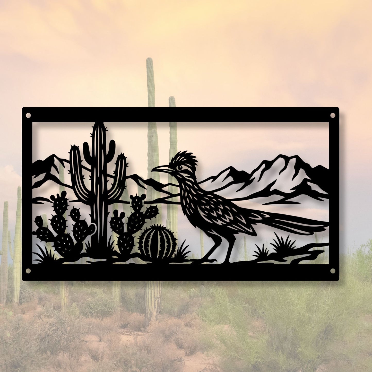 Roadrunner Metal Wall Art, Geometric Bird Sign, Minimalist Metal Wall Decor, Living Room Over The Bed Art, Modern Desert Bird, Housewarming