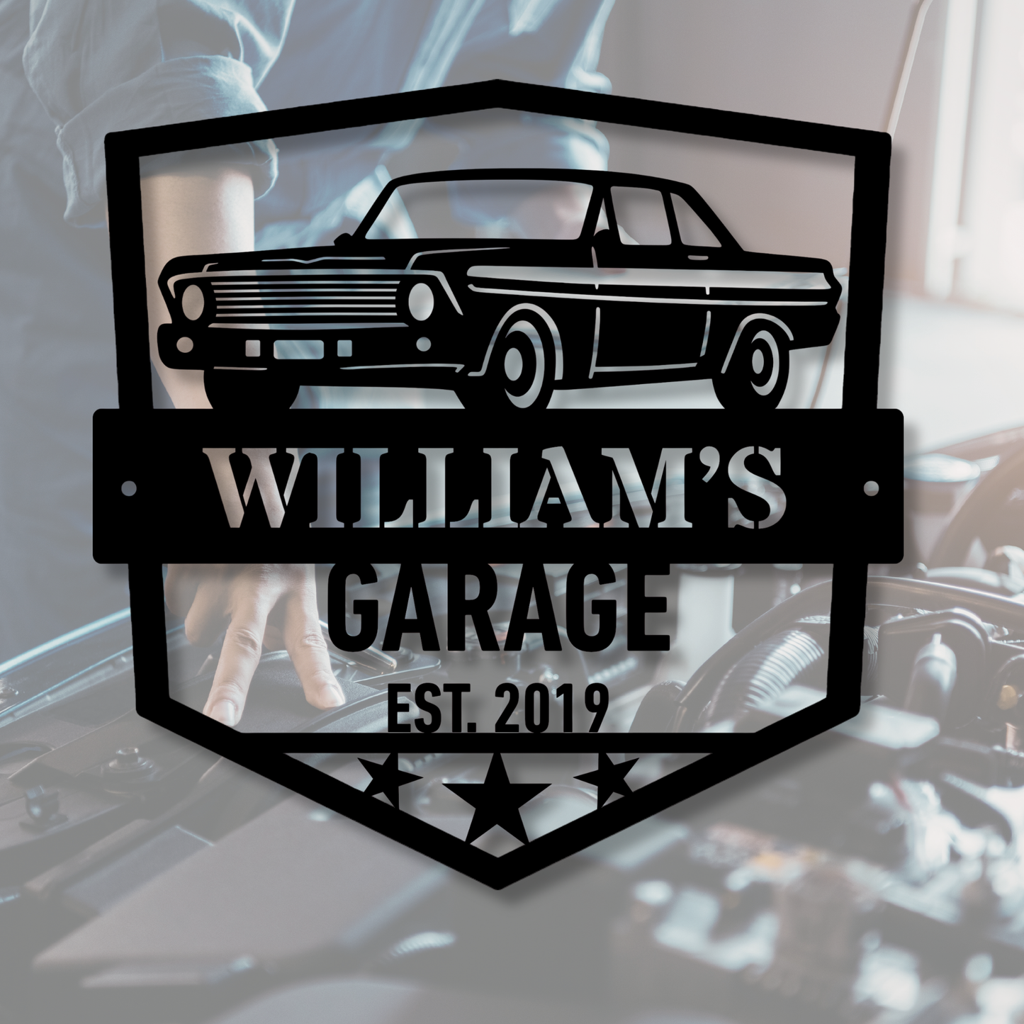 Personalized Garage Metal Sign, Vintage Car Metal Sign, Father's Day Gift, Auto Shop MEtal Sign, Mechanic Gift