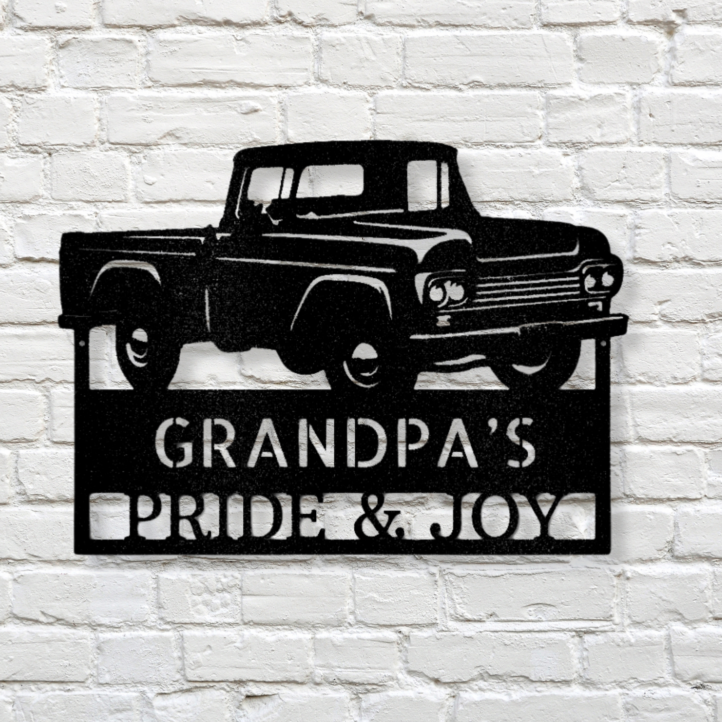 Grandpas Pickup Truck Monogram - Steel Sign