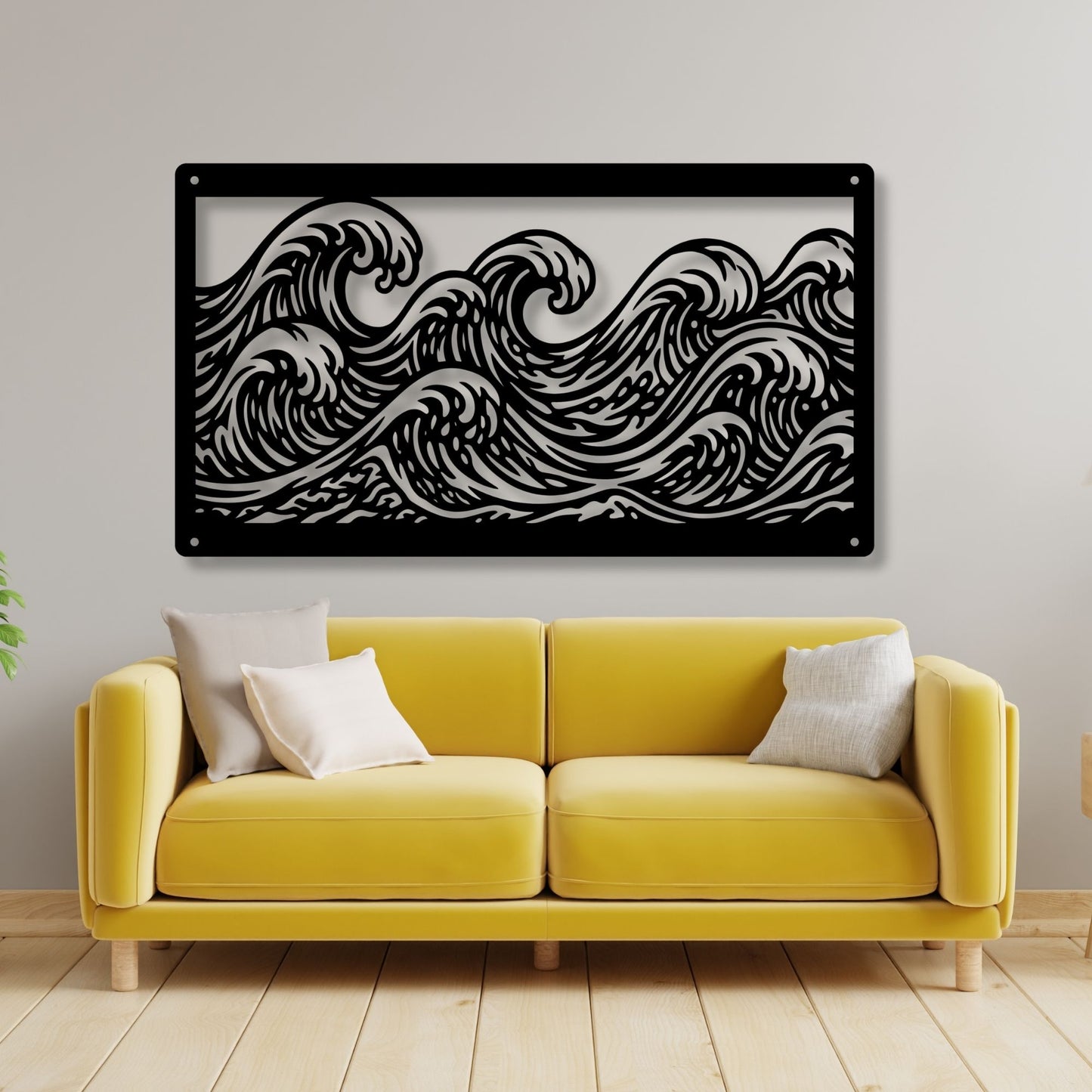 Ocean wave metal wall art, coastal wall decor, beach home decor, nautical art, metal wave wall hanging, sea lover gift