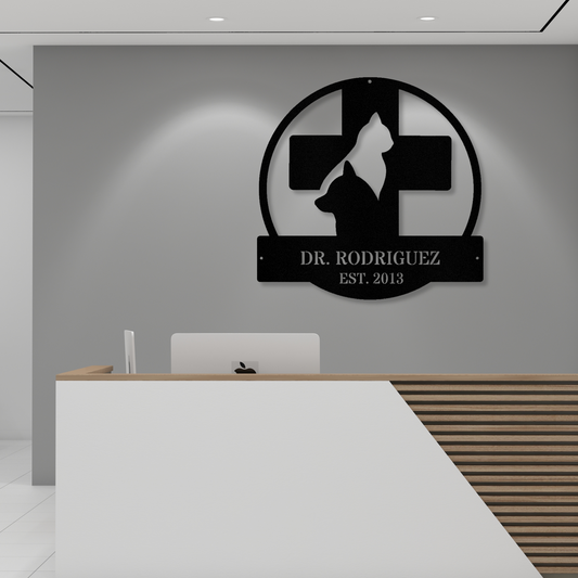 Personalized Veterinary Metal Sign, Custom Vet Sign, Vet Office Wall Art, Gift for a Veterinarian, Animal Lover Gift,