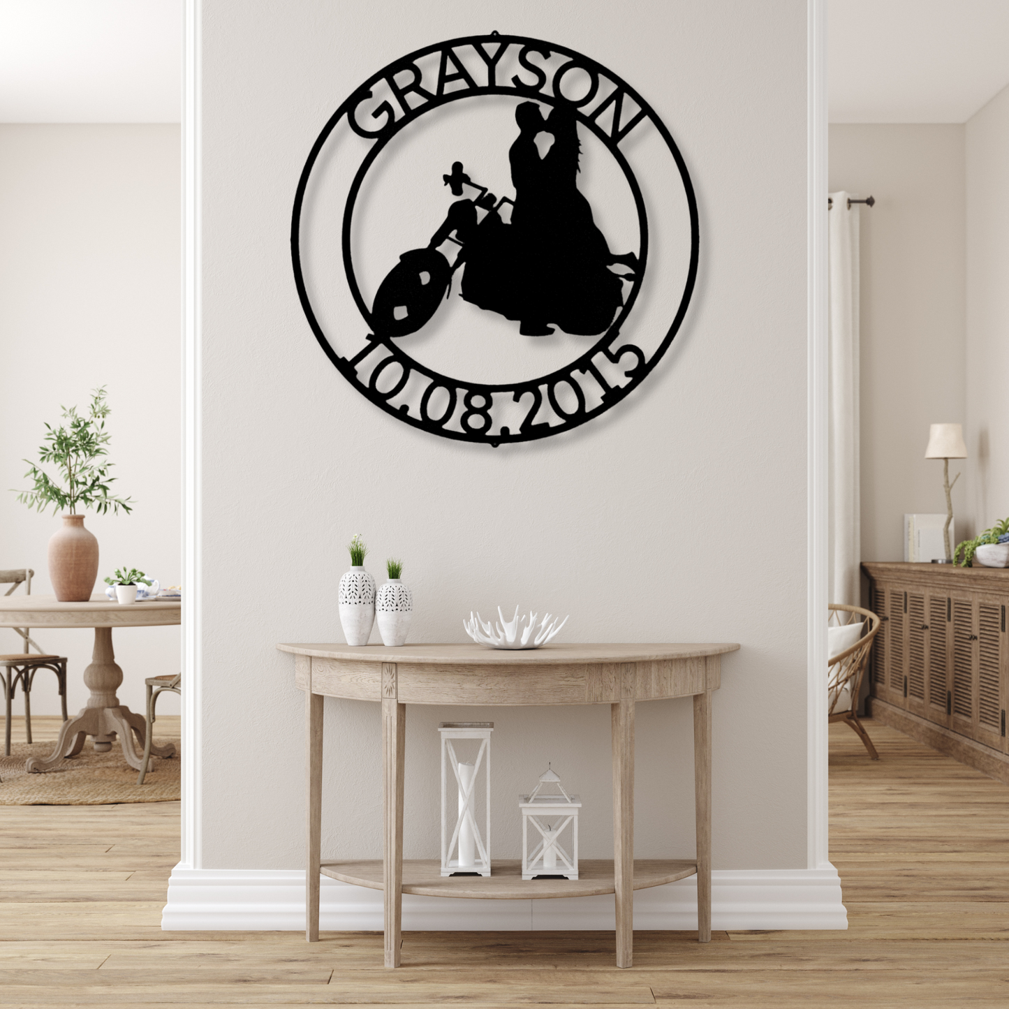 Personalized Motorcycle Metal Sign, Custom Motorbike Metal Sign, Boyfriend Biker Sign, Couples Gift, Anniversary or Wedding Gift, Engagement