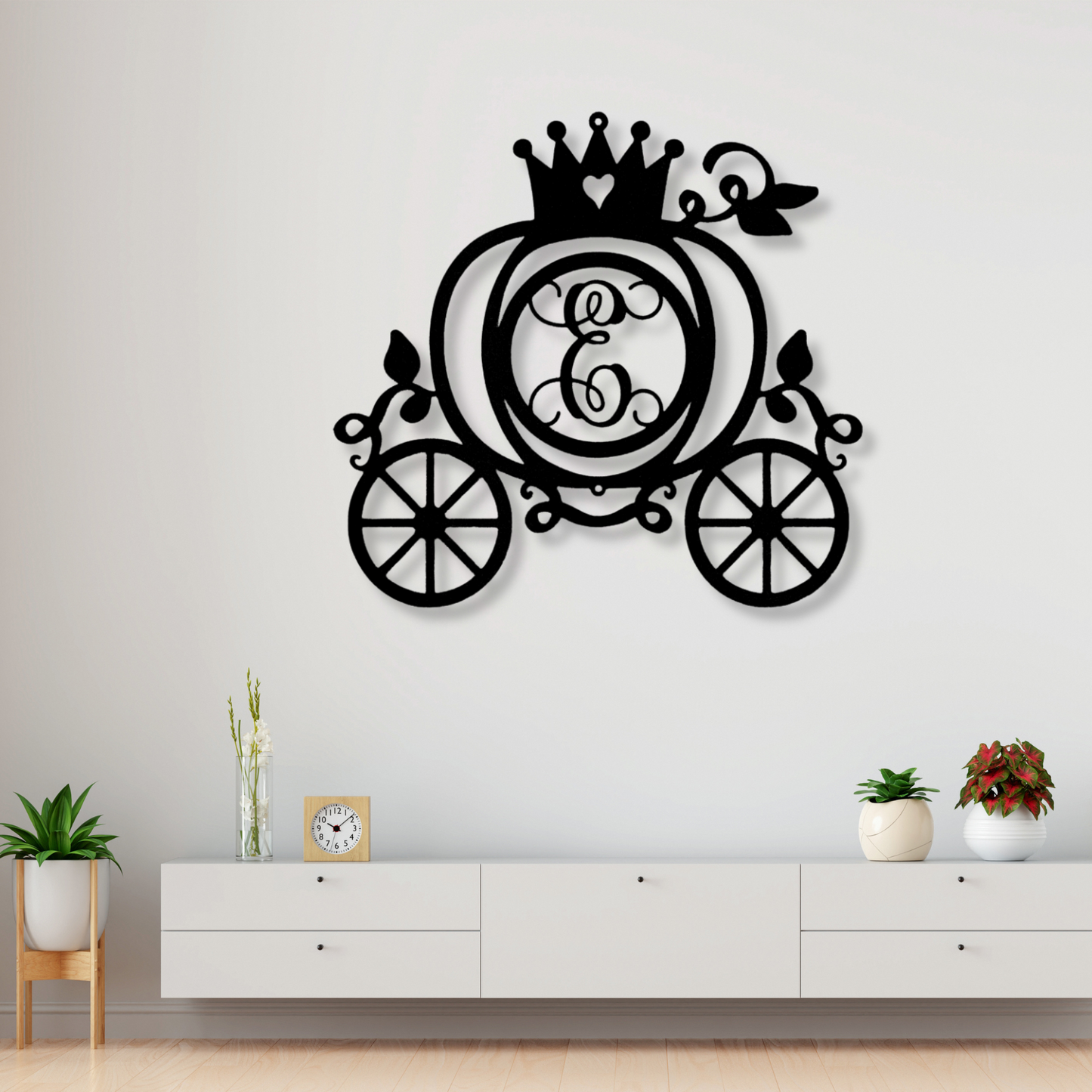 Carriage Initial Metal Sign, Nursery Decoration, Kids Door Sign, Name Initial Wall Art, Large Metal Wall Art, Unique Home Design,