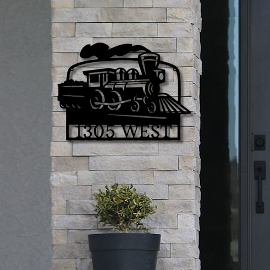 Coal Train Monogram Metal Sign