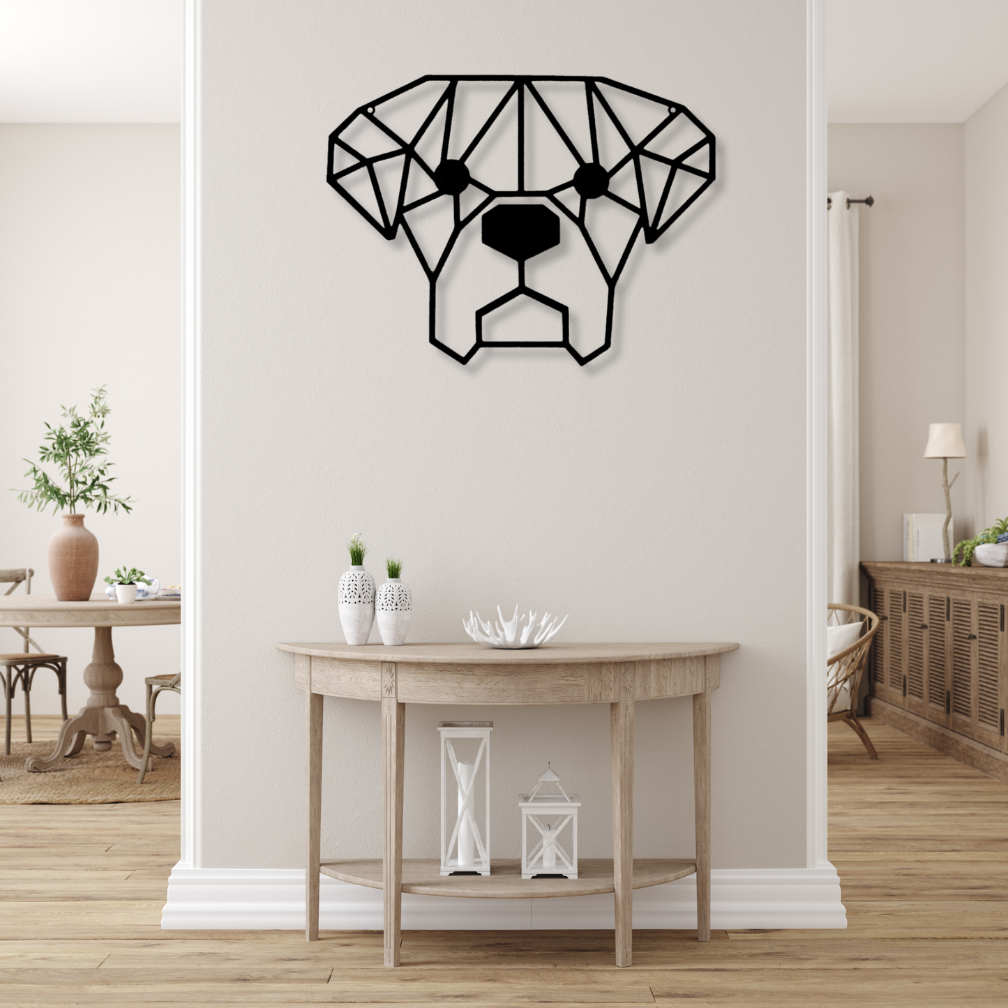 Geometric Dog Metal Steel Sign, Geometric Animal, Woodland Nursery, Wildlife Metal Art, Kids Room Décor, Art room Decor, Animal Lover Gift
