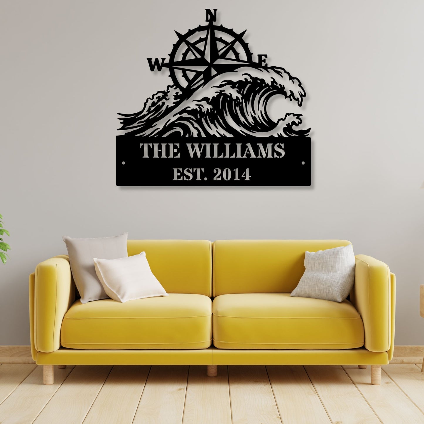 Custom Nautical Compass Sign, Compass Wall Art, Nautical Home Decor, Coastal Sign, Personalized Compass Gift, Maritime Wall Decor