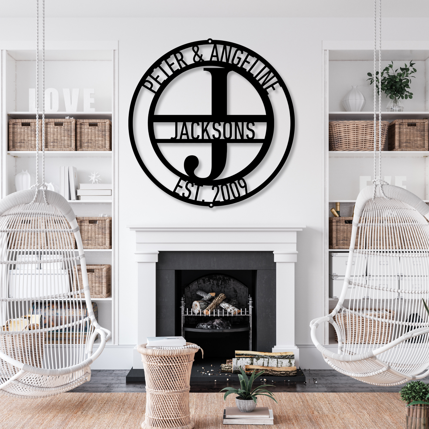 Personalized Family Name Monogram Metal Sign, Custom Metal Artwork for Home Decor, Monogram Wall Hanging, Personalized Decor Art