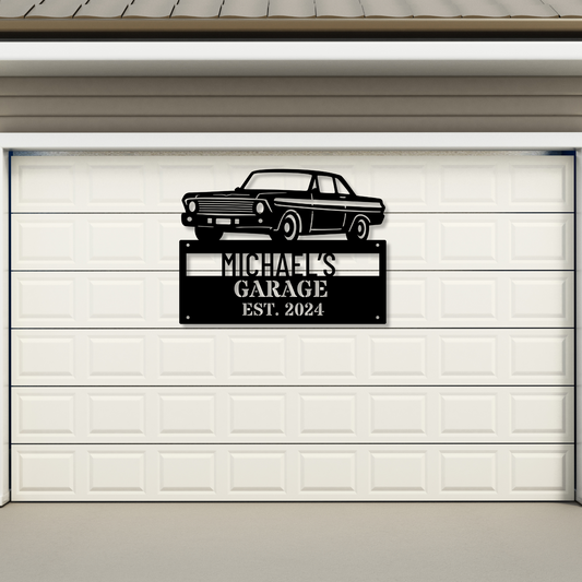 Custom Metal Garage Sign, Personalized Workshop Sign, Metal Home Decor, Unique Man Cave Sign, Custom Name Plate, Outdoor Garage Art