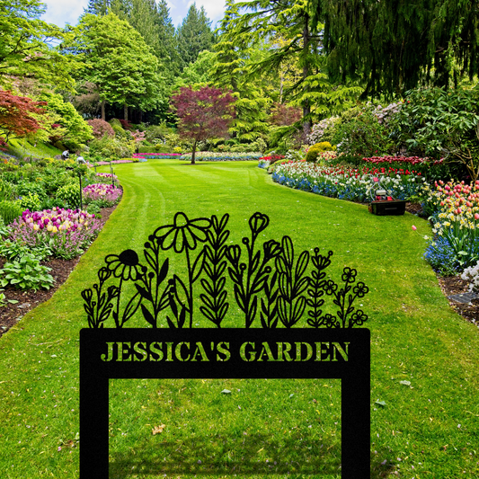 Custom Wildflower Garden Metal Stake Sign, Flowers Garden Decor, Nana's Gift, Outdoor Garden Stake Sign, Wildflower Sign