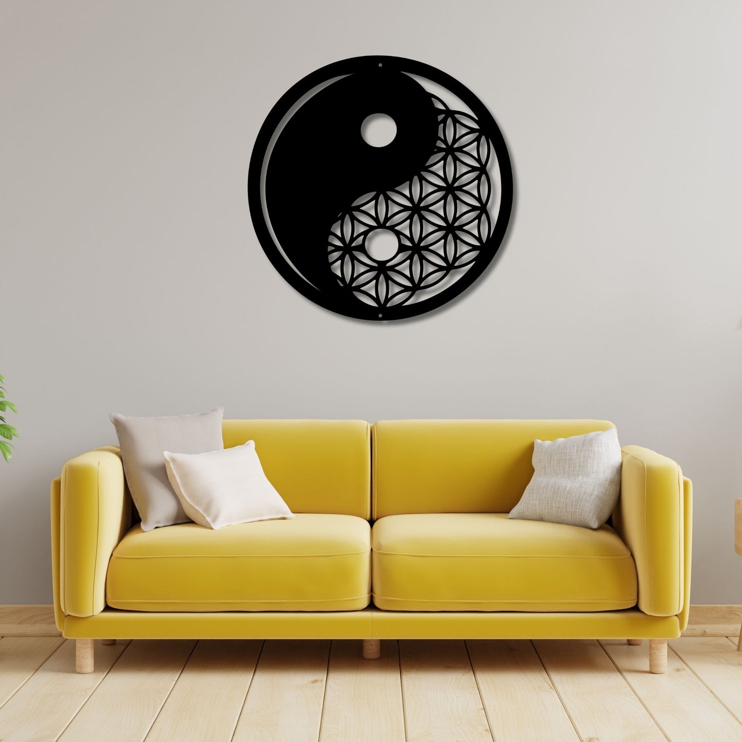 Yin Yang Metal Wall Art, Zen Metal Wall Decor, Modern Metal Sign, Spiritual Home Decor, Minimalist Living Room Art, Balance Harmony Gift