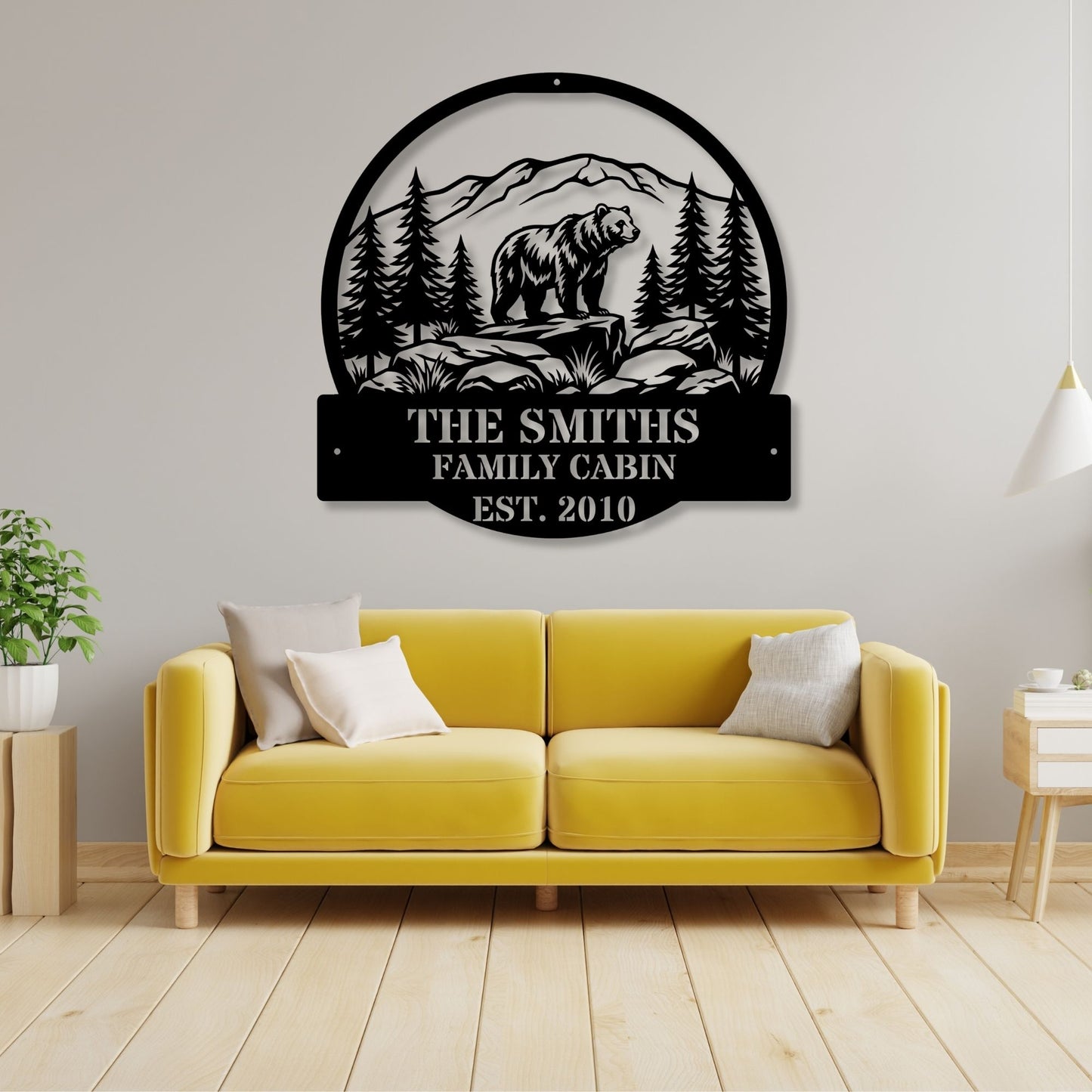 Personalized Mountain Cabin Decor Sign, Custom Cabin Sign, Rustic Lodge Decor, Mountain Home Gift, Cabin Wall Art, Wood Sign