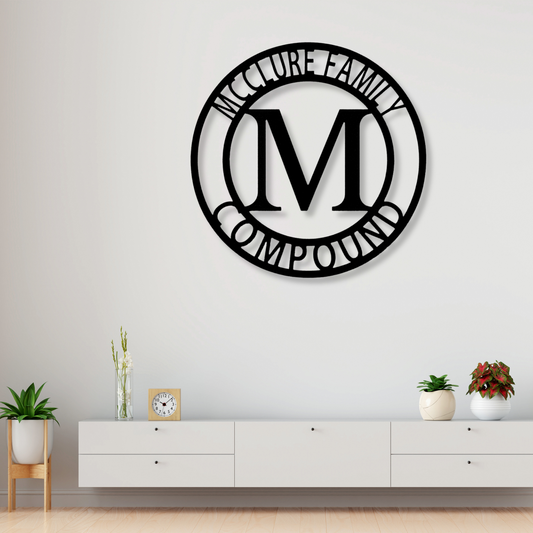 Initial Letter Family Name Metal Sign, NewHome Metal Sign, Wall Hangings, Livingroom Decor, Large Wall Decor, Wedding Gift, Couple Name Plaque, Cabin Wall Hanging