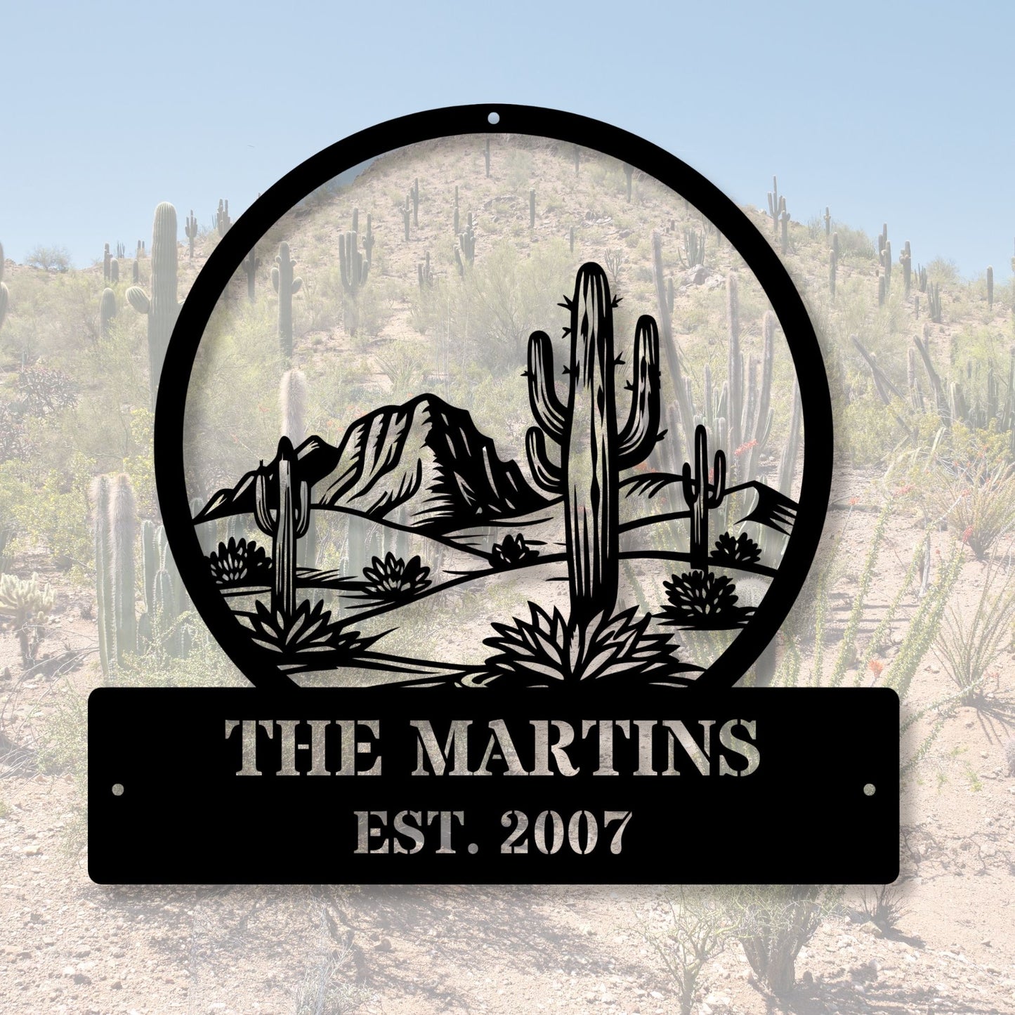 Custom Family Desert Sign, Personalized Family Name Sign, Desert Home Decor, Southwest Wall Art, Rustic Family Sign, Desert Theme Gift