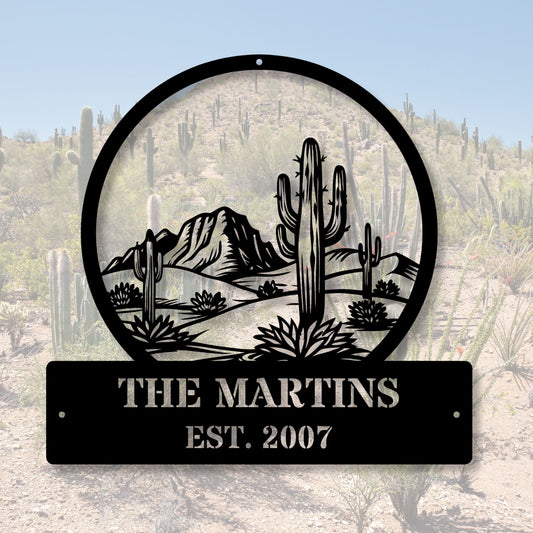 Custom Family Desert Sign, Personalized Family Name Sign, Desert Home Decor, Southwest Wall Art, Rustic Family Sign, Desert Theme Gift