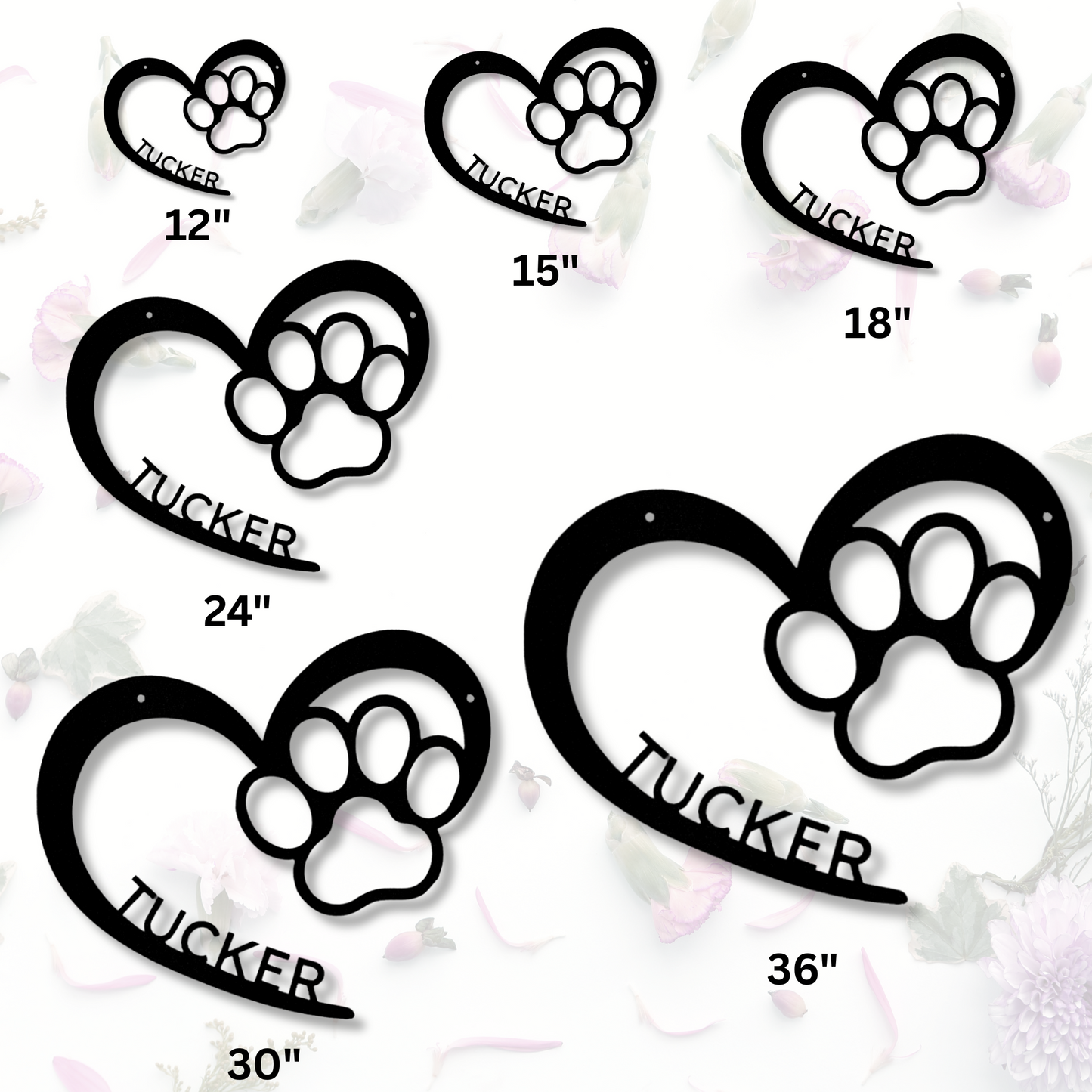Custom Puppy Love Metal Steel Sign, Personalized Puppy Love Paw Print Sign, Pet Name Art Sign, Dog Lover Gift.