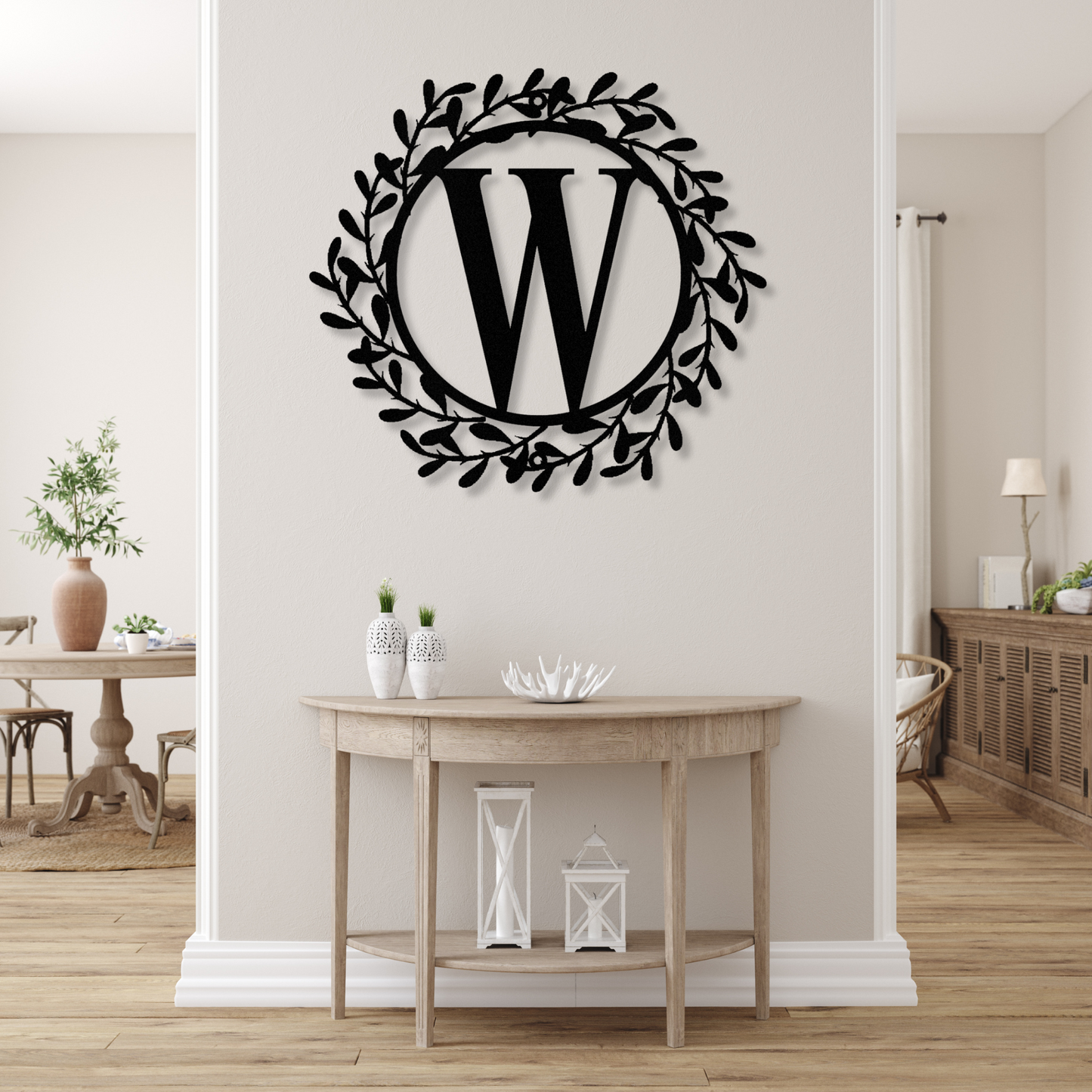Custom Initial Letter Monogram Metal Sign, Family Initial Metal Sign, Monogram Wall Decor, Personalized Initial Wall Art, Large Metal Wall Art Decor