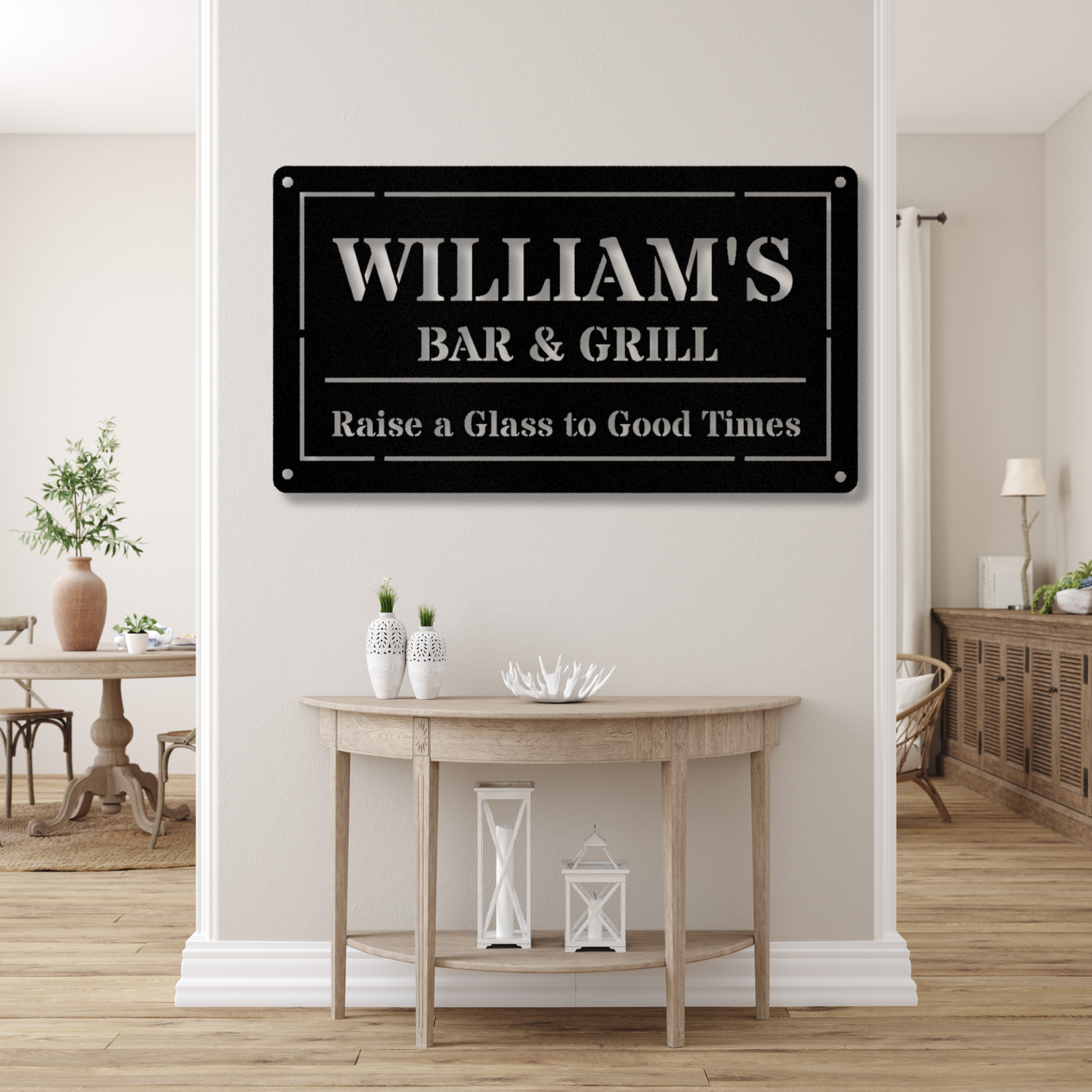 Personalized Metal Grilling Sign, Custom BBQ Smoker Sign, Barbeque Gift for Dad, Papa, Grandpa, BBQ Decor for Both, Outdoor Cooking Sign
