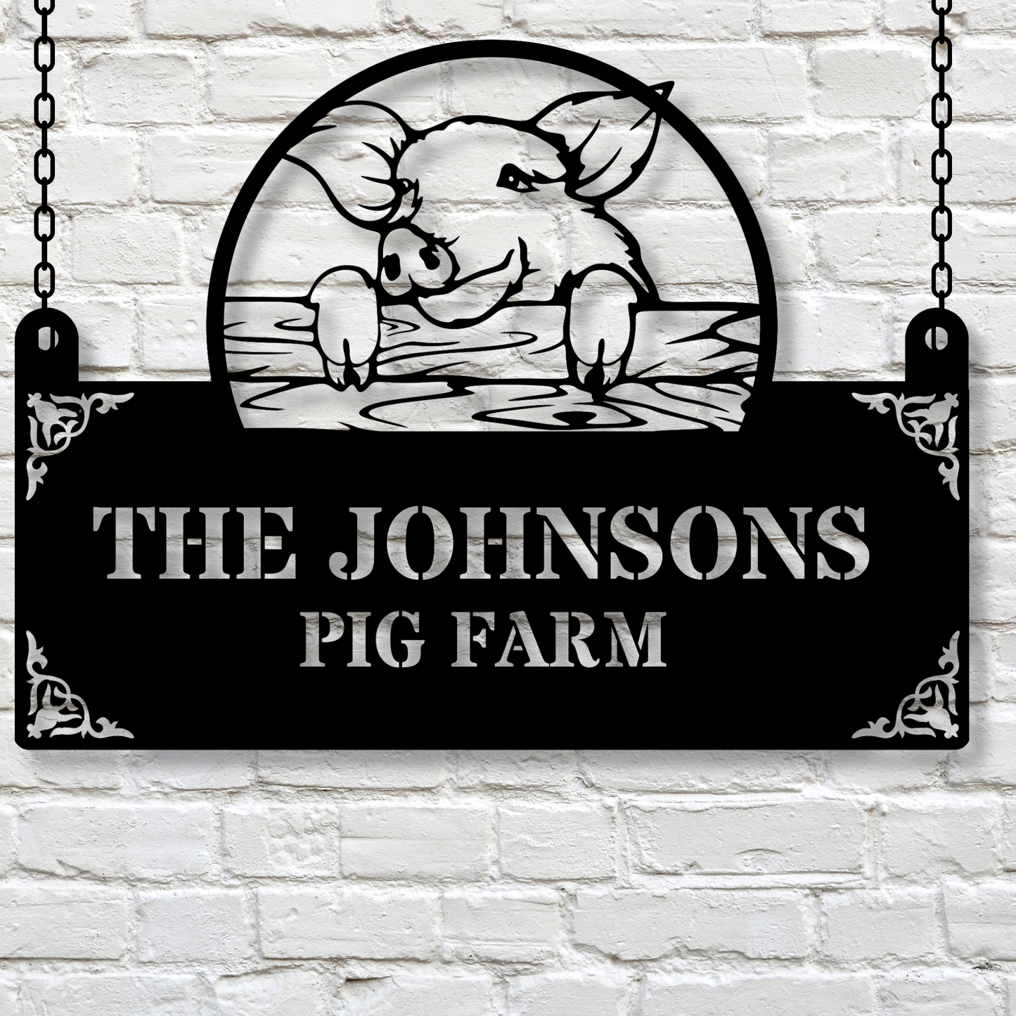 Custom Pig Metal Sign,Personalized Pig Farm Sign,Pig Wall Art,Metal Pig Farmhouse Decor,Farmer Gift,Farm Decor,Outdoor decor