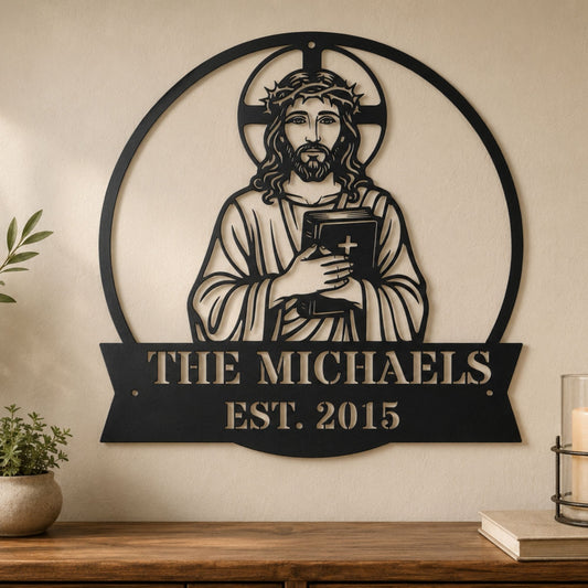 Custom Religious Jesus Metal Wall Art, Personalized Christian Bible Sign with Dove, Religious Wall Art, Housewarming Faith Gift, Spiritual Decor