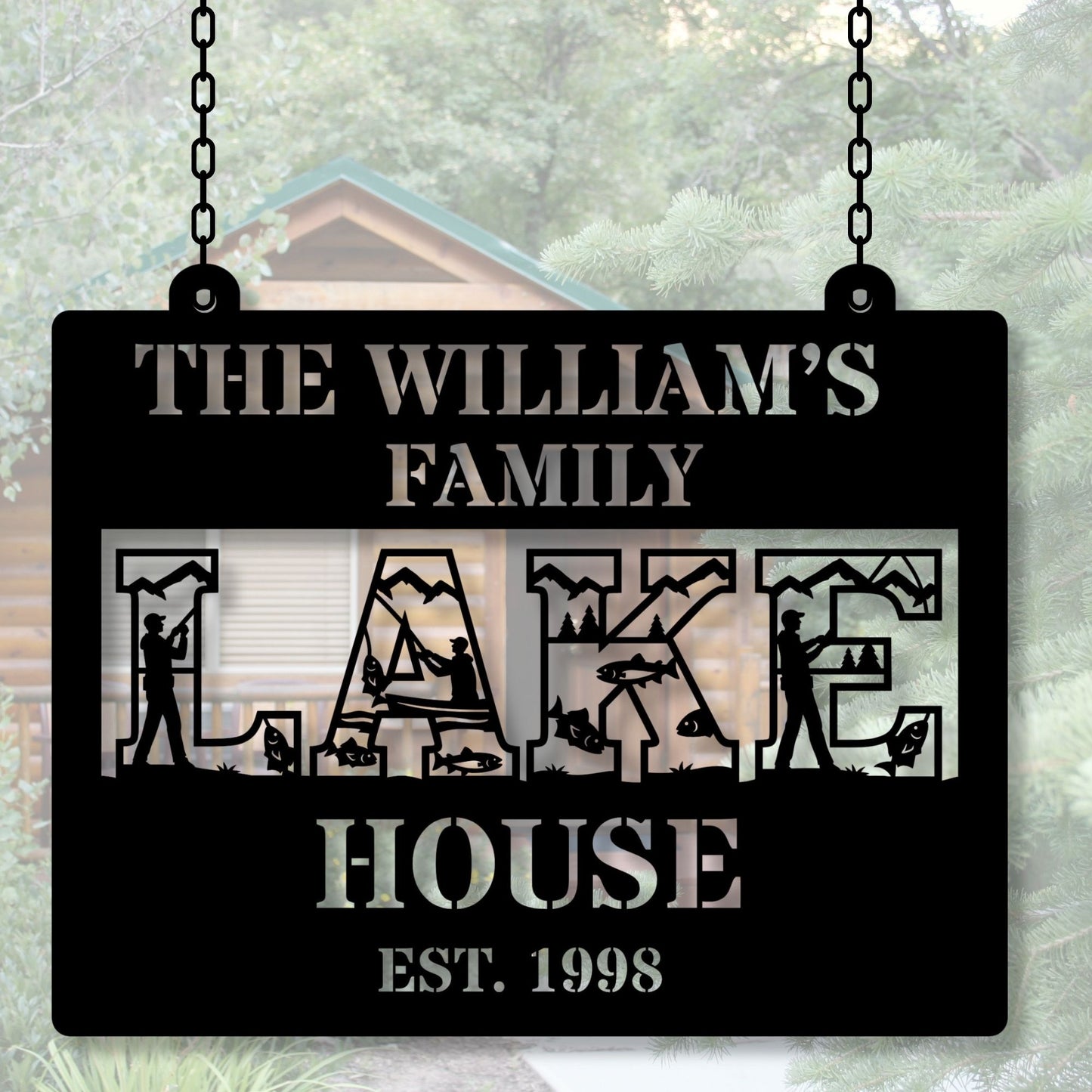 Personalized Lake House Metal Sign, Custom Lake Sign, Lake House Decor,  Cabin Sign, Lake Home Gift