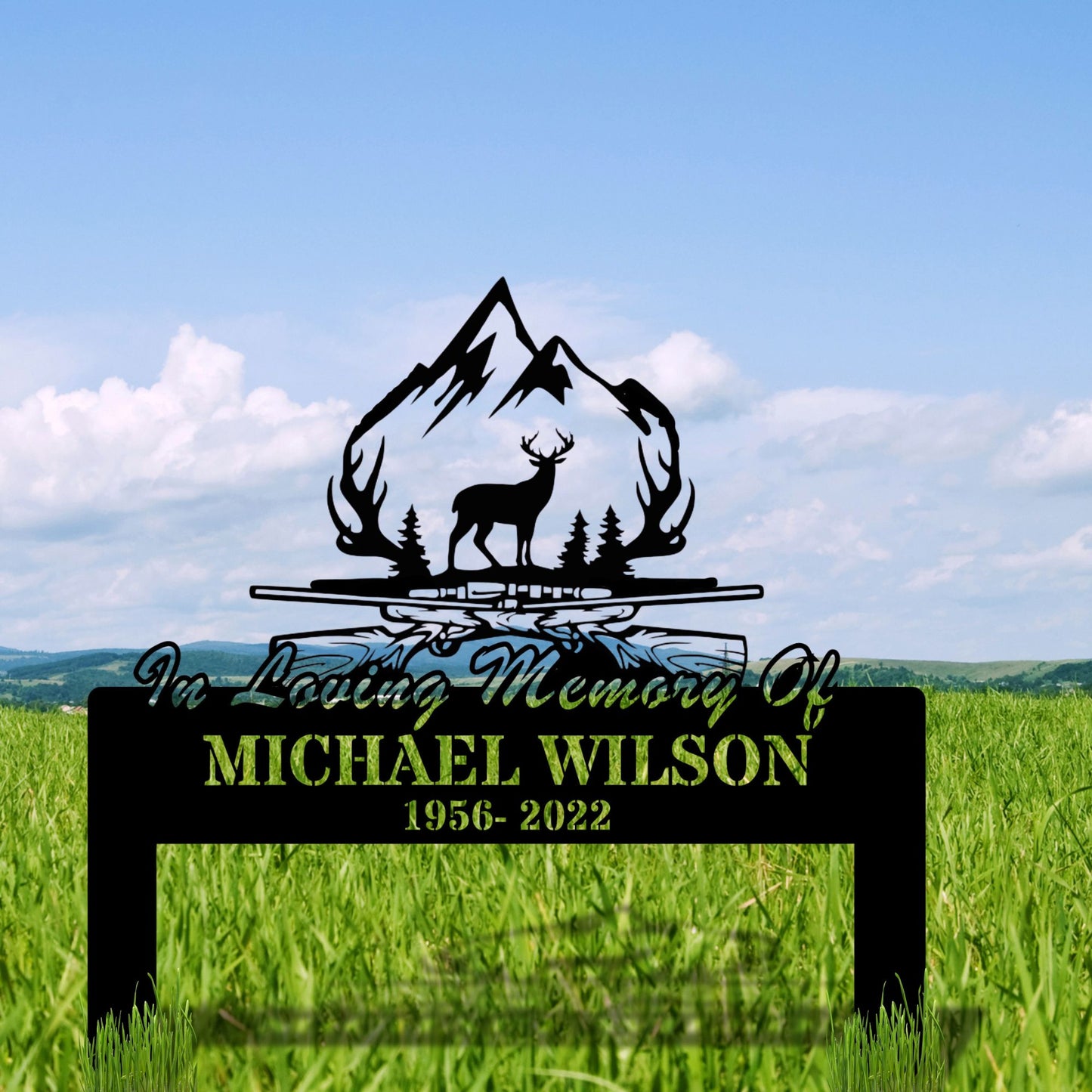 Hunter Memorial Metal Sign, Personalized Metal Art, Custom Hunter Sign, Wall Decor for Hunters, Memorial Gift Idea, Rustic Decorative Piece