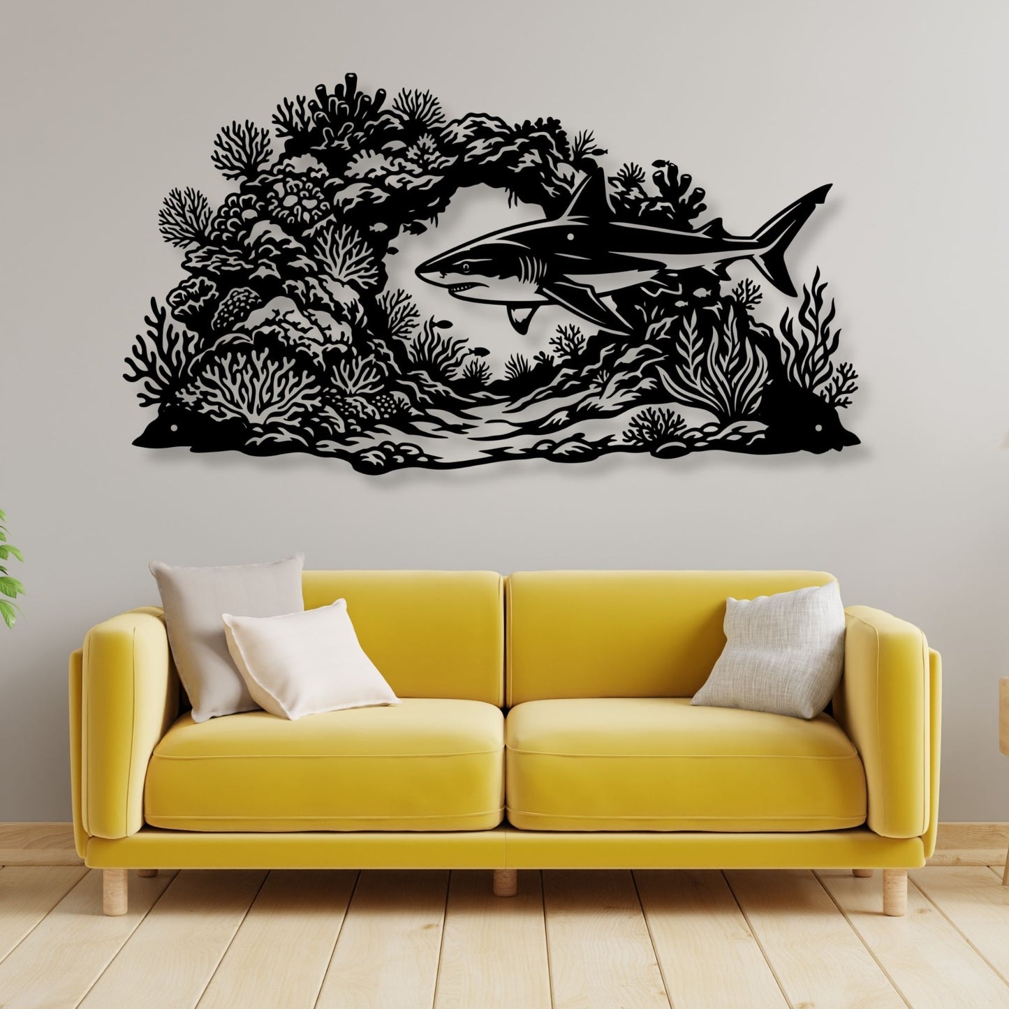 Marine life metal wall art, ocean wall decor, nautical home art, sea life sculpture, coastal beach house decor, fish whale dolphin art