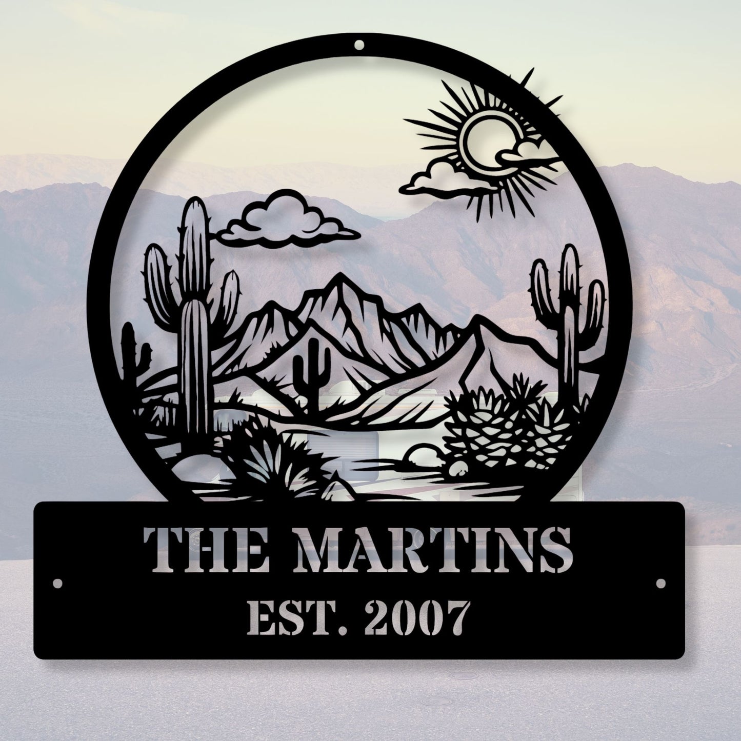 Custom Cactus Family Metal Sign, Personalized Cactus Decor, Family Name Sign, Desert Home Decor, Rustic Metal Wall Art, Succulent Gift