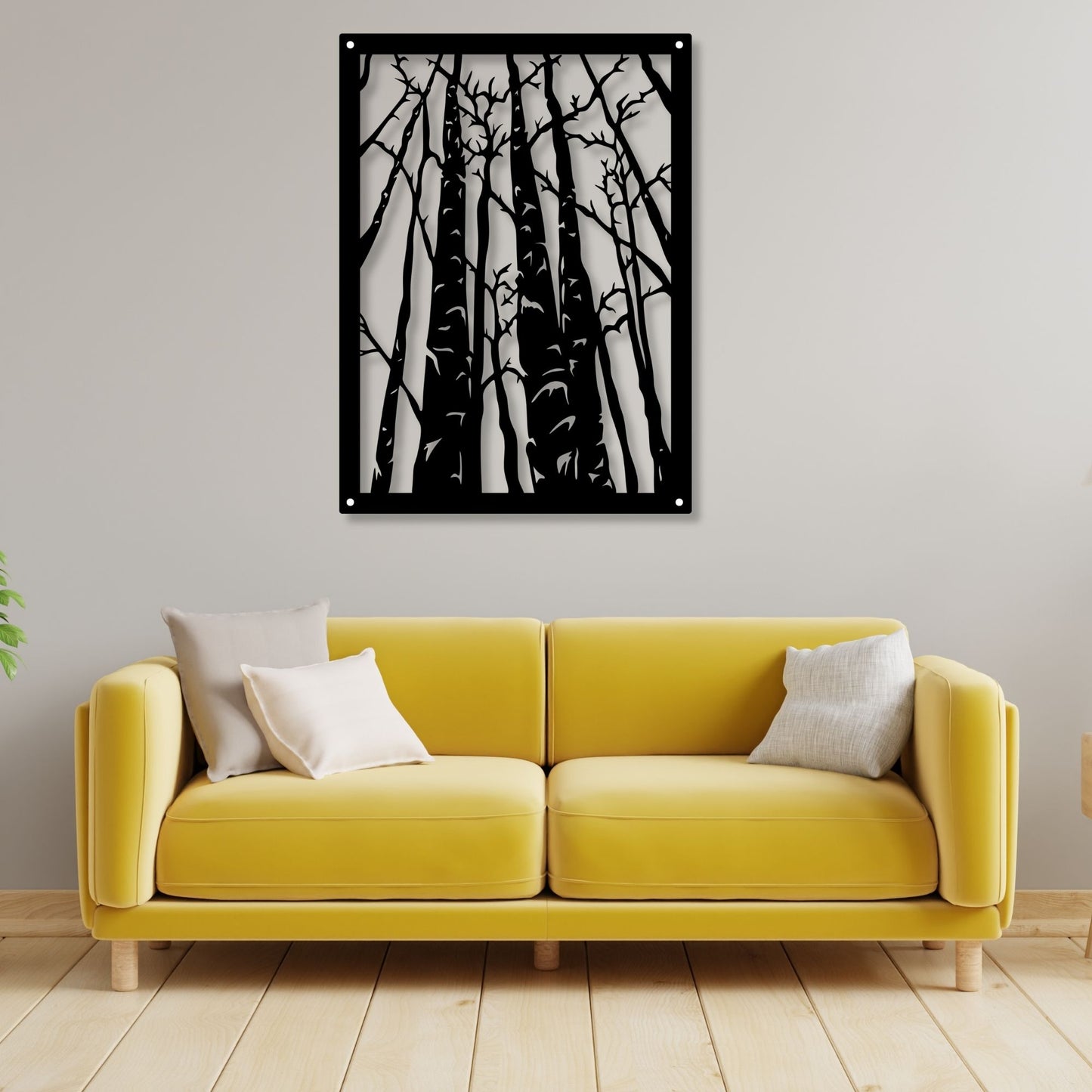 Birch Tree Wall Art Decor, Nature Wall Art, Forest Artwork, Woodland Decor, Rustic Wall Art, Tree Print, Botanical Art, Living Room Decor