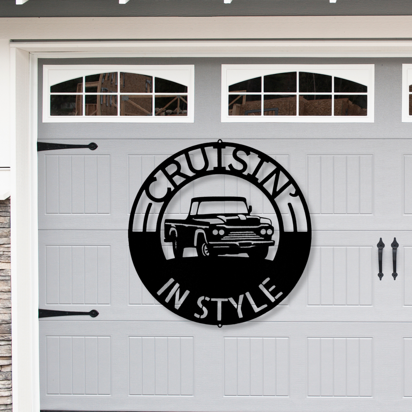Classic Pickup Truck Monogram Metal Sign