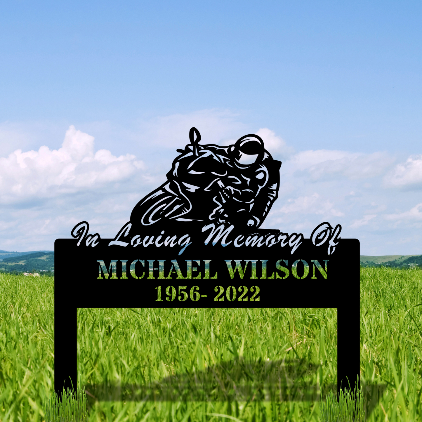 Custom Biker memorial Metal sign