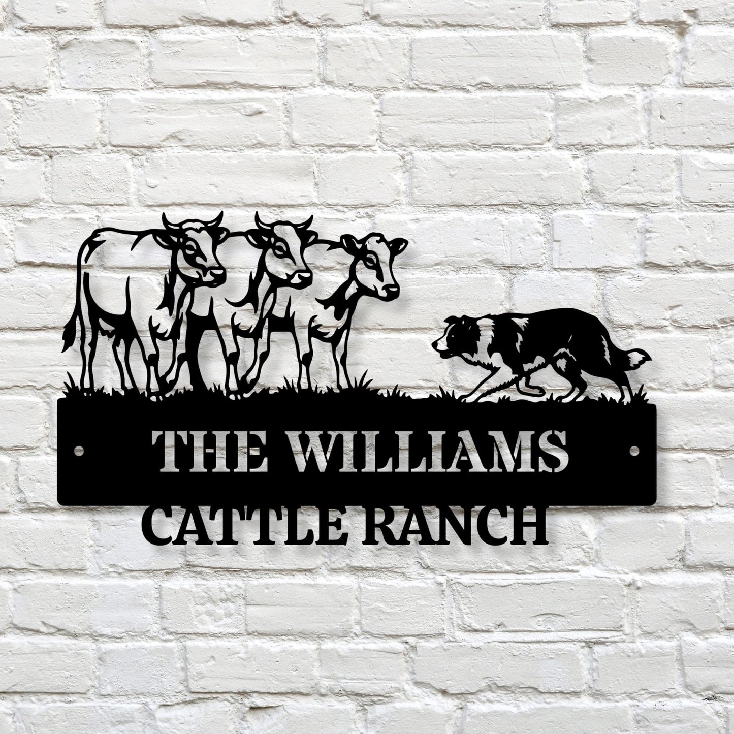 Personalized Ranch Metal Sign, Custom Family Name Cattle Sign, Farmhouse Wall Decor, Outdoor Metal Sign for Barn, Gift for Farmer, Rancher Gift