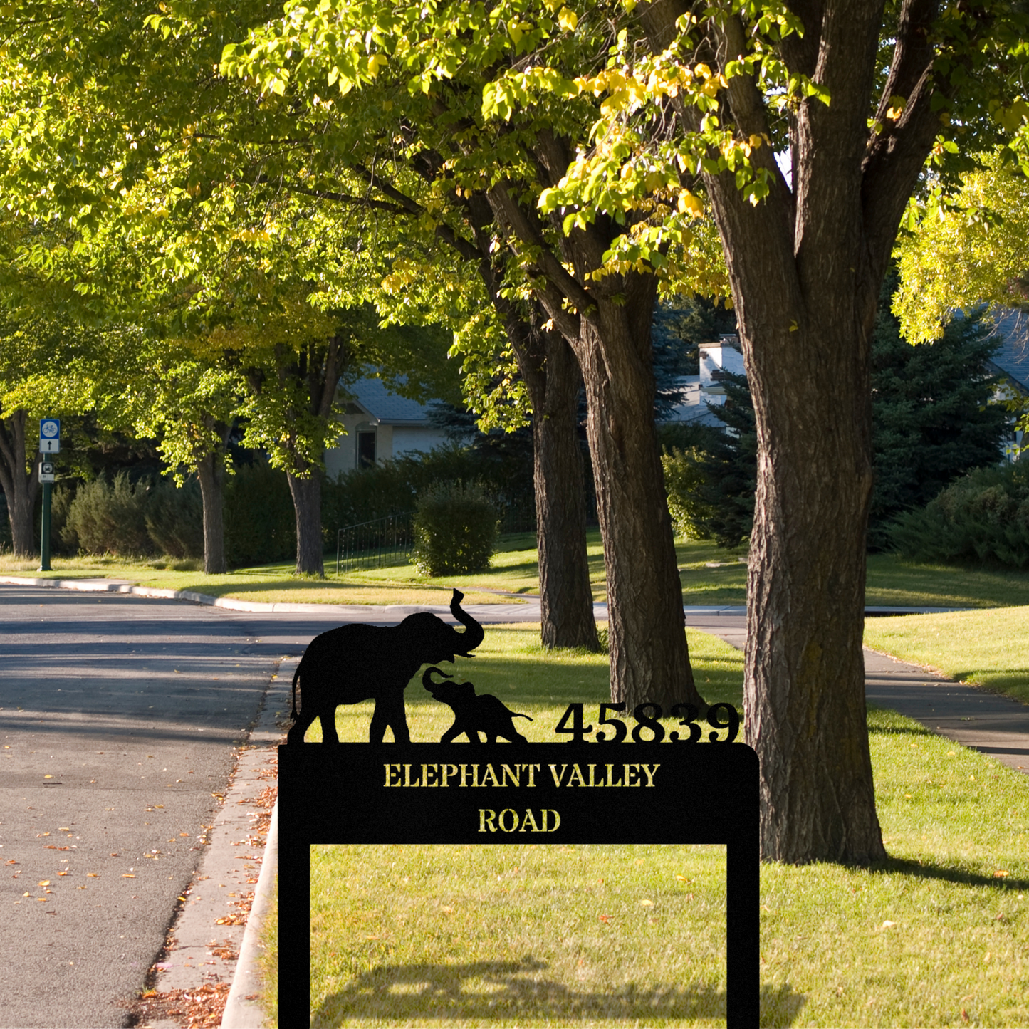Customized Elephant Address Metal Stake, Elephant Metal Sign, Residence Address Sign, Housewarming Gift