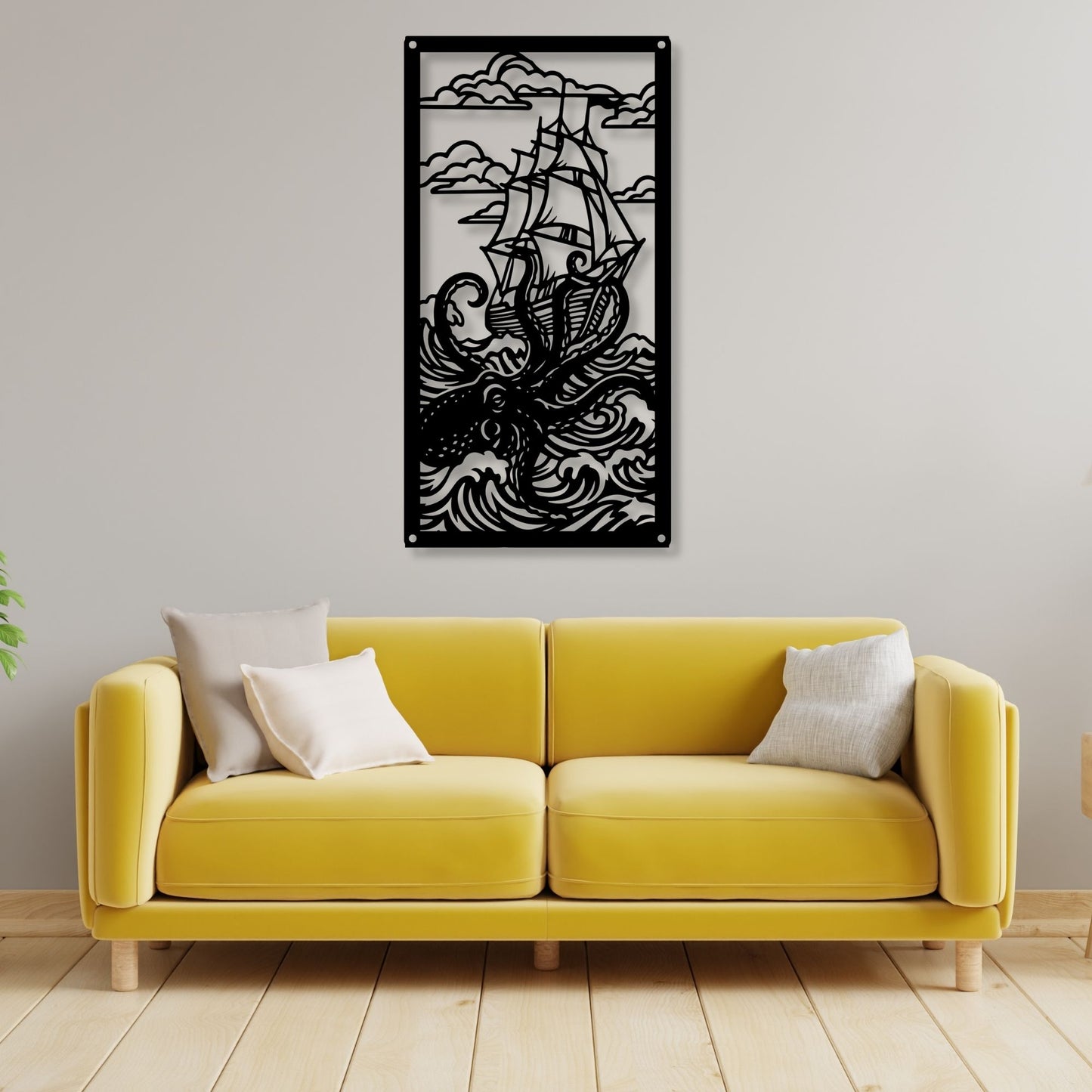 Metal Octopus Wall Art, Nautical Kraken Decor, Ocean Wall Art, Sea Creature Metal Art, Coastal Beach House Decor, Marine Life Gift