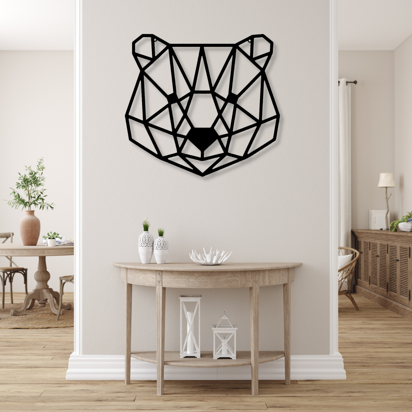 Geometric Bear Metal Steel Sign, Geometric Animal, Woodland Nursery, Wildlife Metal Art, Kids Room Décor, Art room Decor, Animal Lover Gift