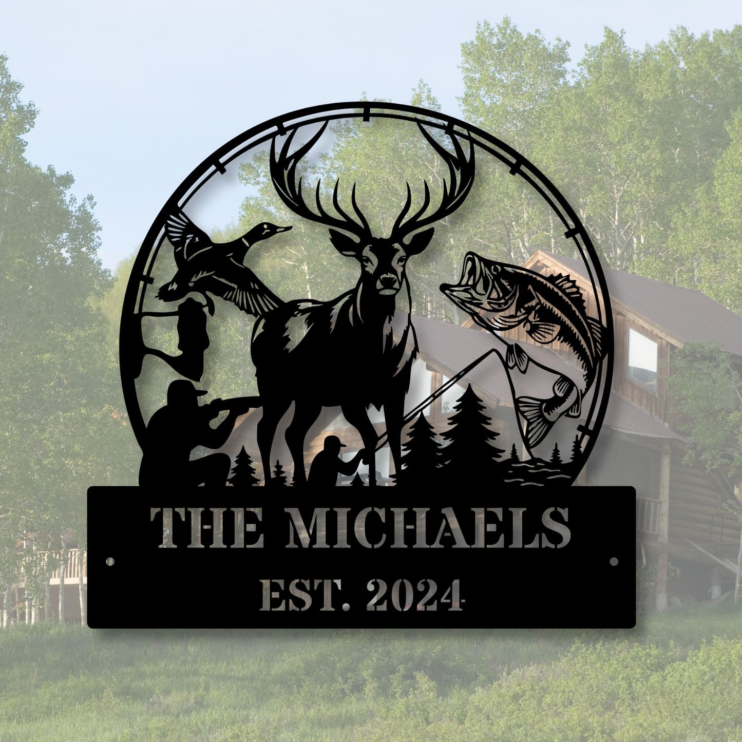 Custom Hunter Metal Sign, Personalized Hunter Gift, Hunting Decor, Metal Wall Art, Deer Hunter Sign, Rustic Outdoor Decor