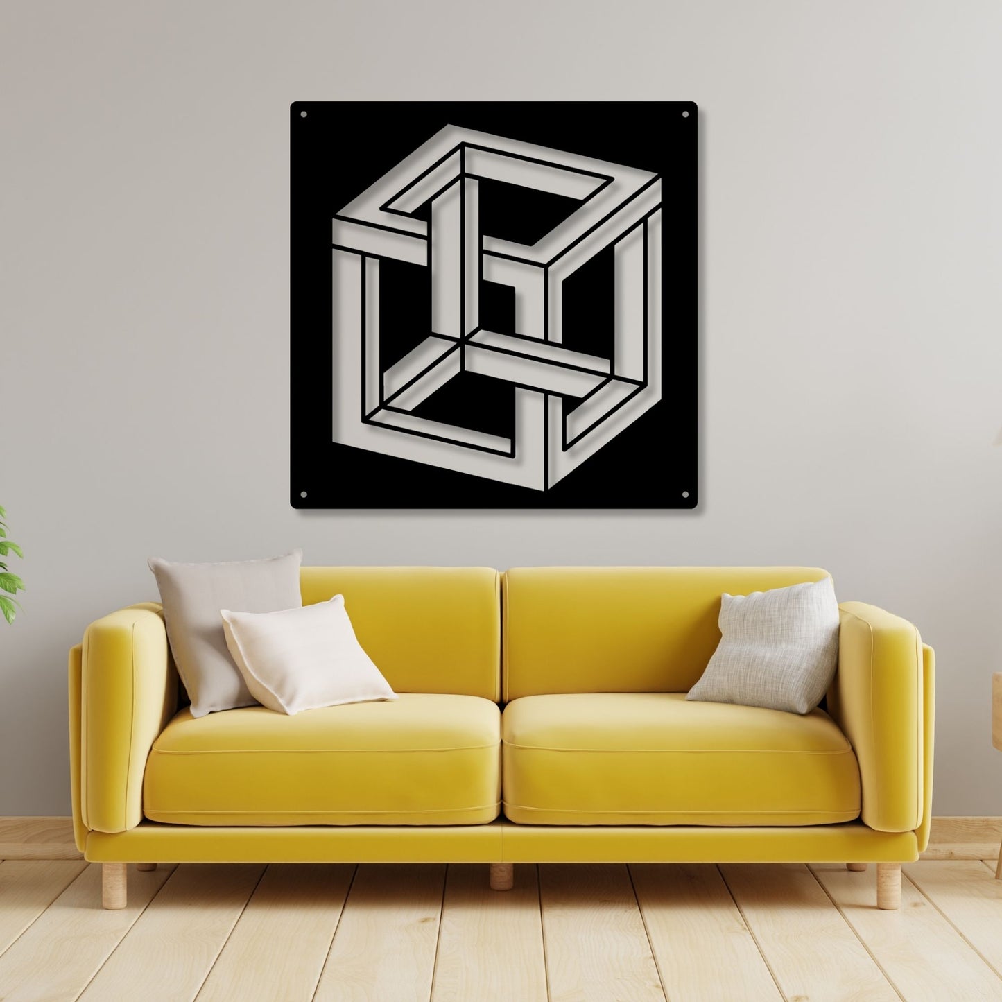 Geometric Metal Wall Sign, Geometric Wall Art, Modern Metal Wall Decor, Abstract Metal Sign, Contemporary Home Decor Gift