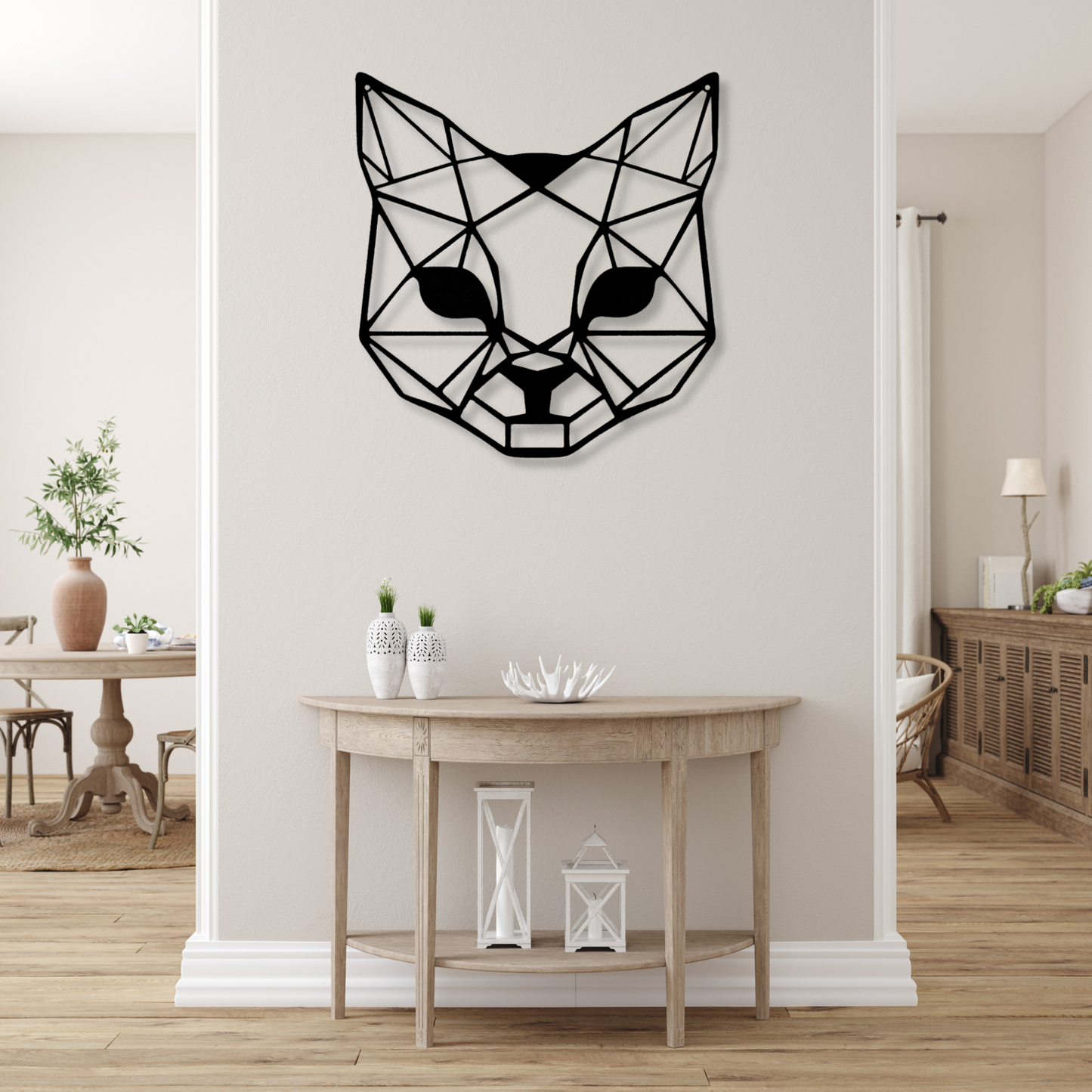 Geometric Cat - Metal Steel Sign, Geometric Animal, Woodland Nursery, Wildlife Metal Art, Kids Room Décor, Art room Decor, Animal Lover Gift