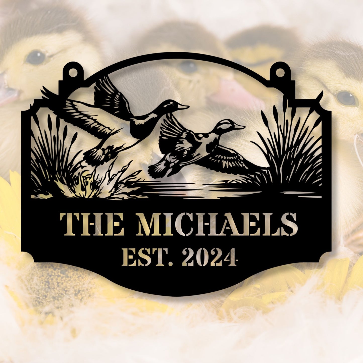 Personalized Duck Metal Sign, Custom Duck Decor, Duck Lover Gift, Metal Wall Art, Farmhouse Sign, Wildlife Decor, Rustic Home Decor