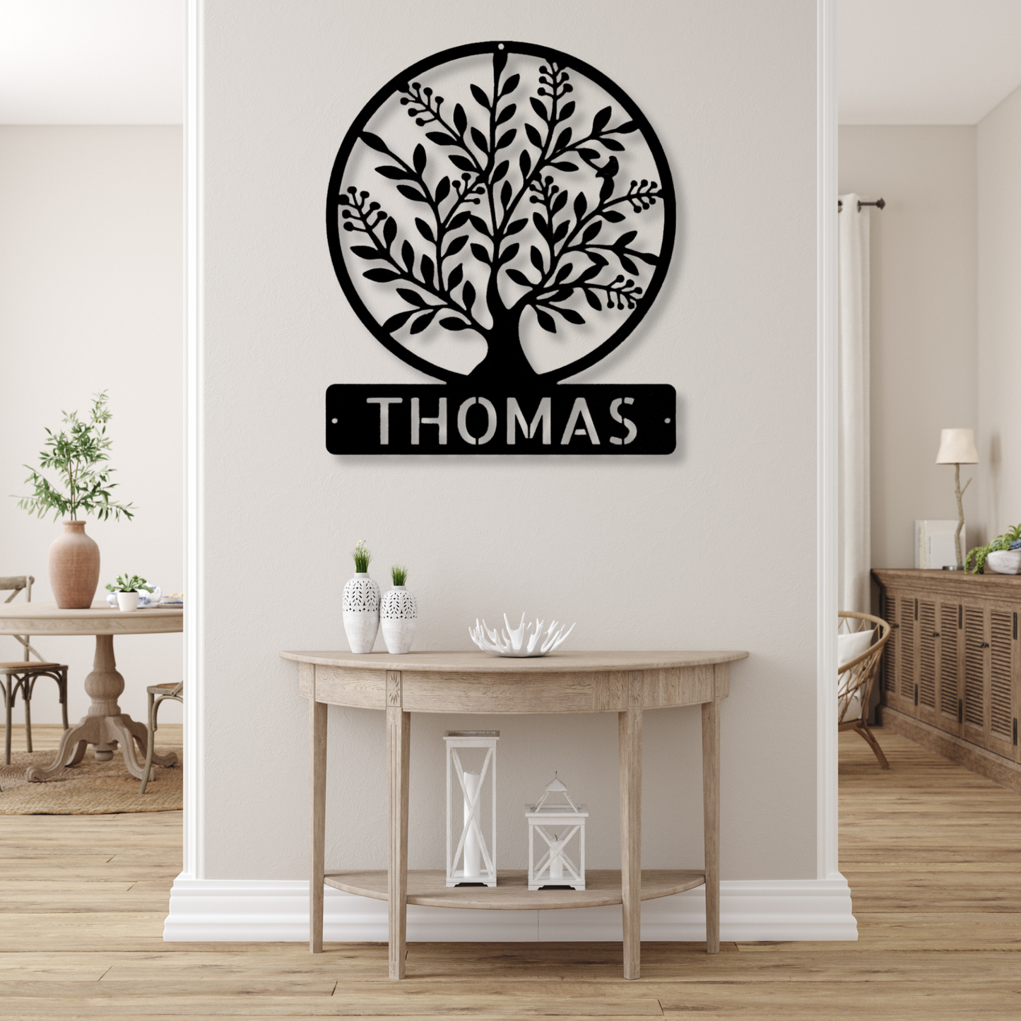 Custom Name Tree Metal Sign, Tree Metal Art, Tree of Life Art, Wall Decor, New Home Art, Last Name Decor Wedding Gift, Couples or Nature Art