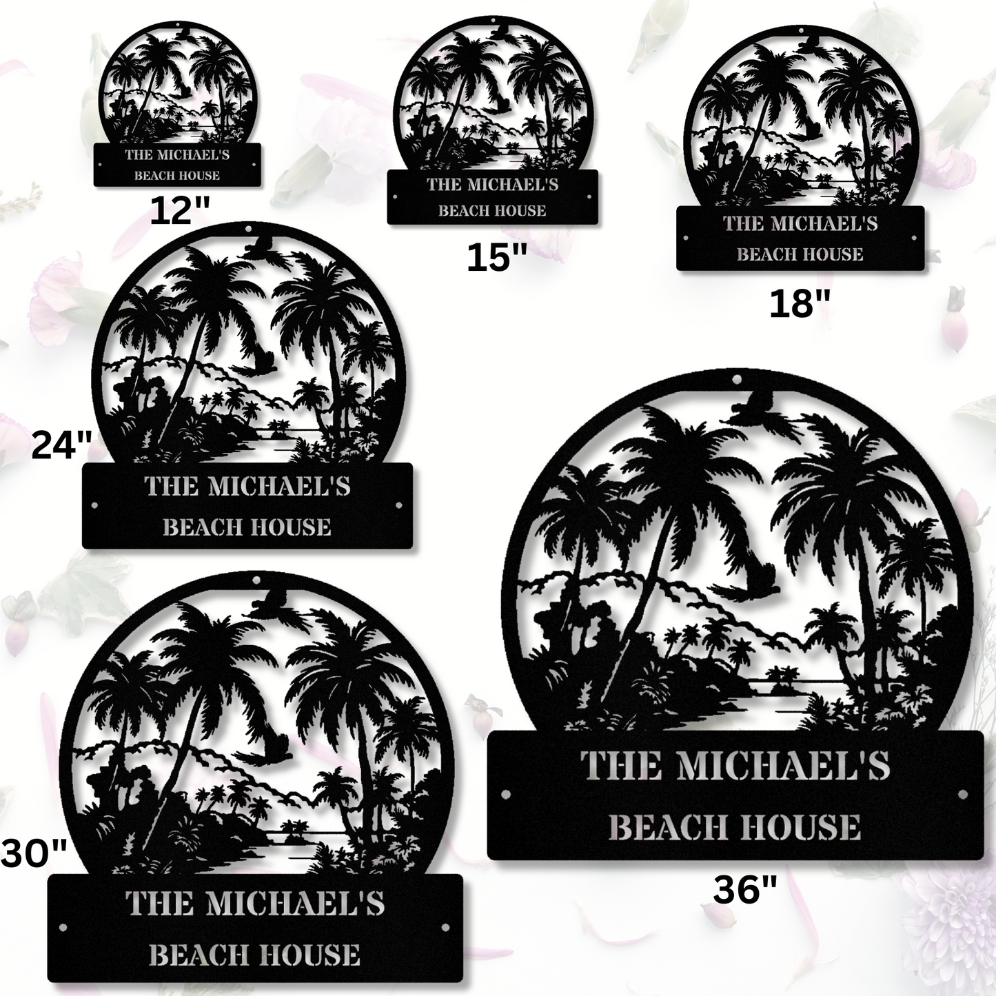 Customized Beach House Sign, Personalized Beach Wall Art, Summer Decor, Beach House Sign, Outdoor Indoor Metal Sign, Lake House Sign