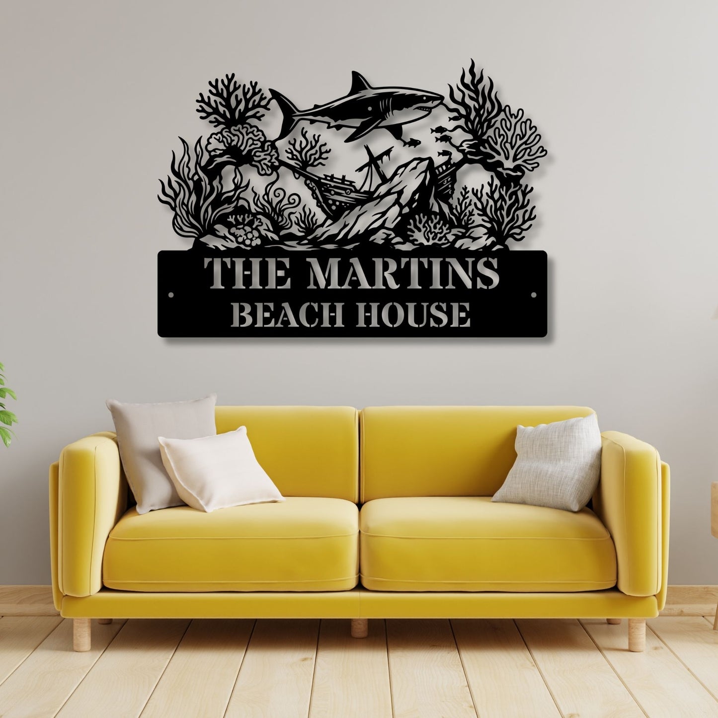 Personalized Seaside Metal Sign, Custom Beach House Sign, Coastal Decor, Ocean Wall Art, Nautical Home Decor, Beach Gift for Her