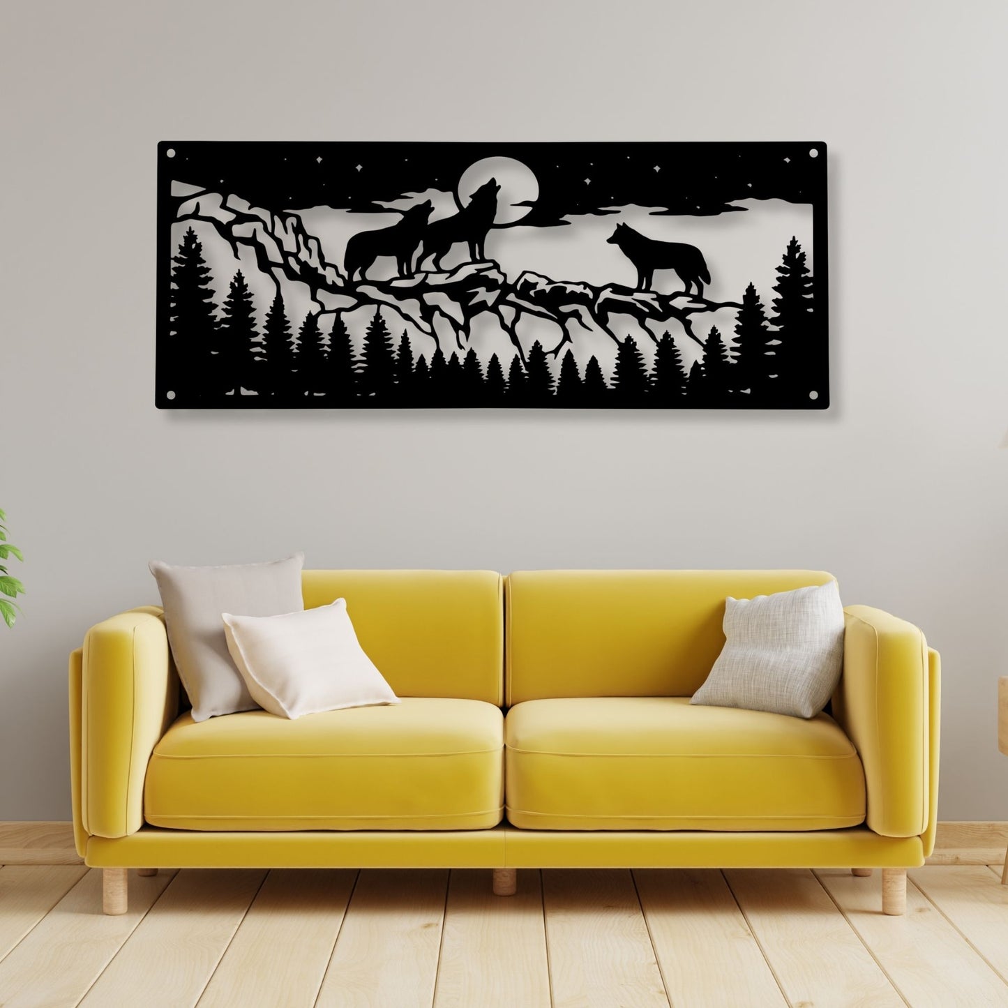 Wolves pack wall art decor, wolf wall art, wildlife art print, animal wall decor, nature home decor, rustic cabin art, forest animals