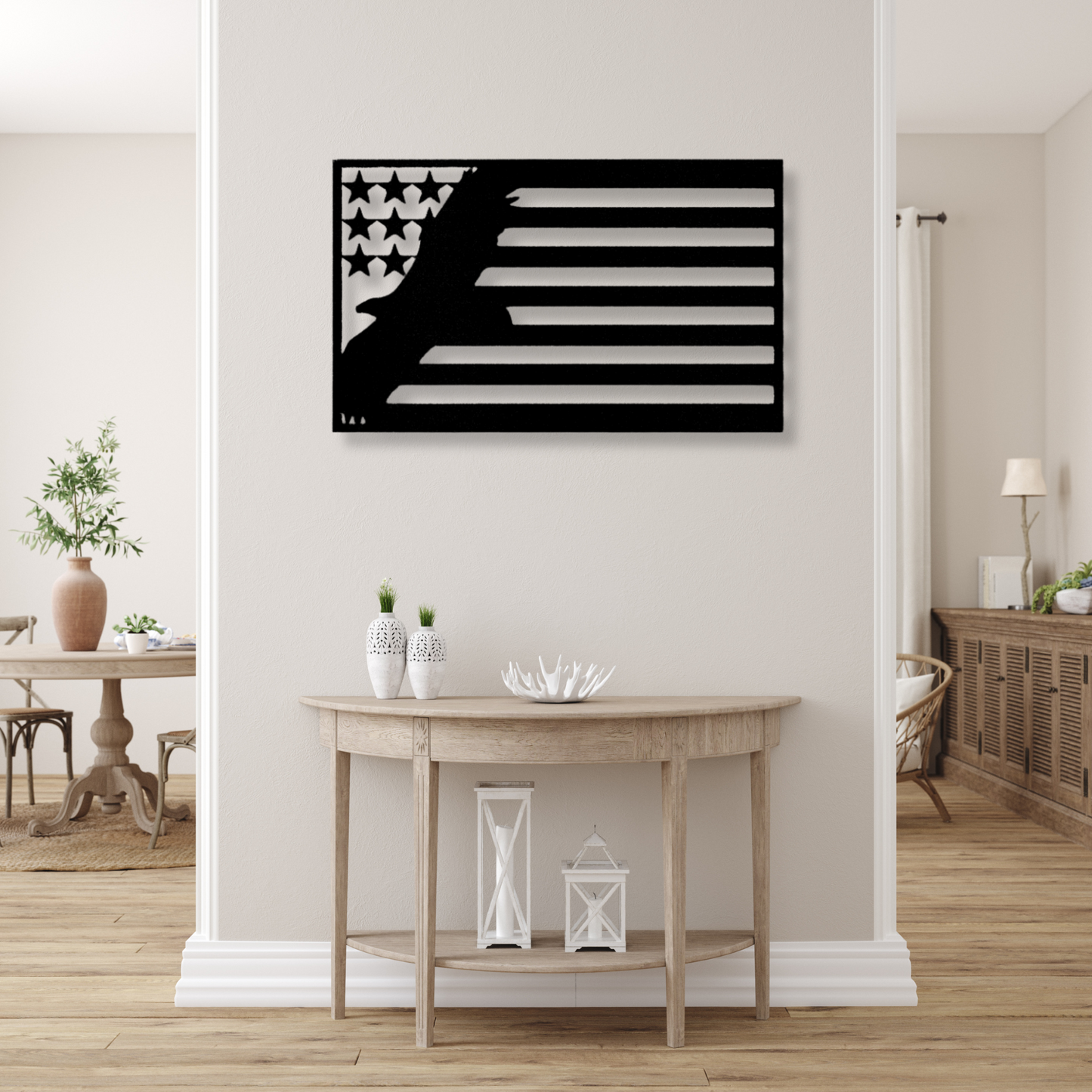 USA Eagle Metal Steel Sign, US Flag Wall Art, American Flag Sign, Patriotic Metal Sign, Outdoor Flag Sign, Veteran Gift, Granddad  Gift