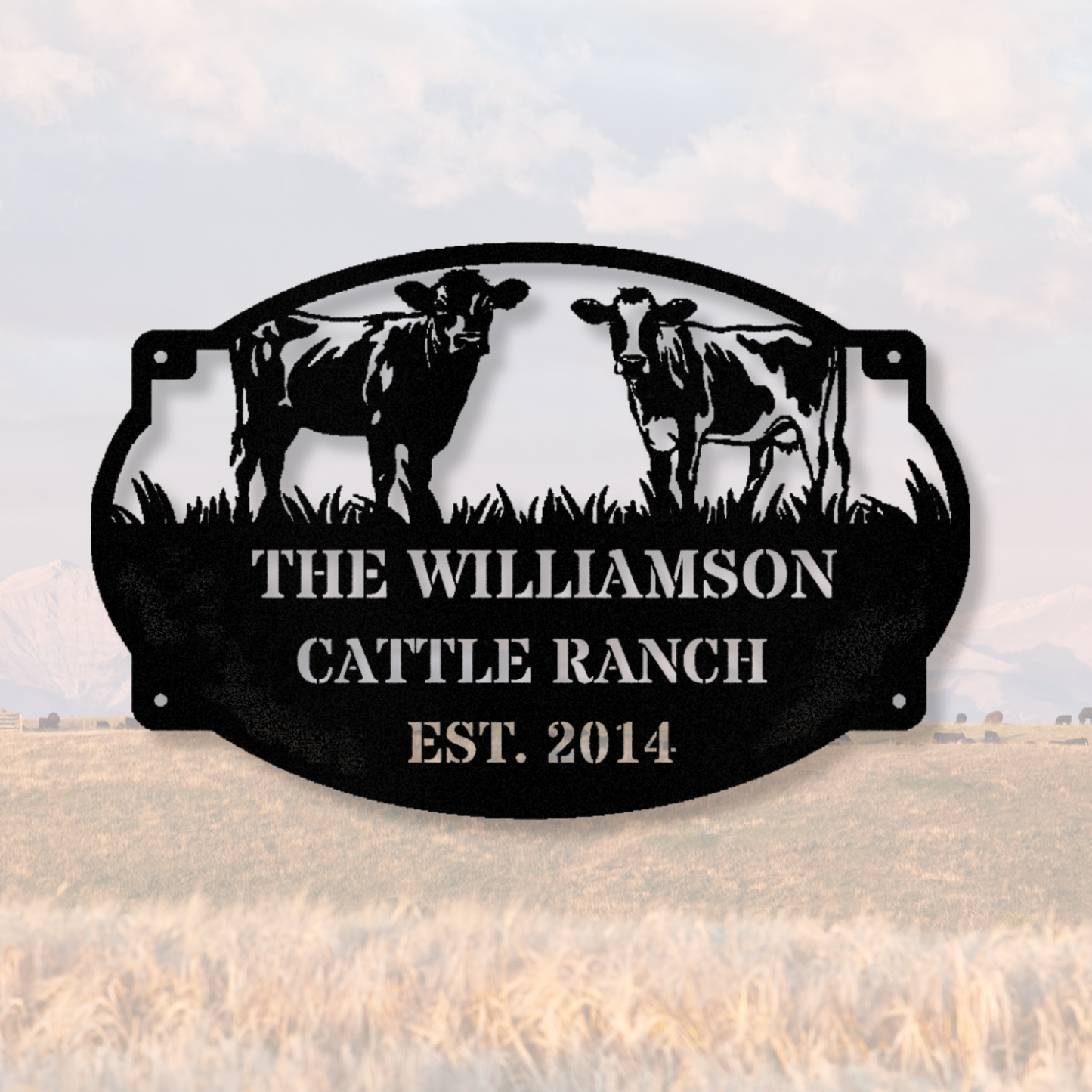 Customized Cattle Ranch Metal Sign, Farmhouse Metal Sign, Farm Address Sign, Est. Metal Sign, Farmstead Decor, Custom Farm Sign